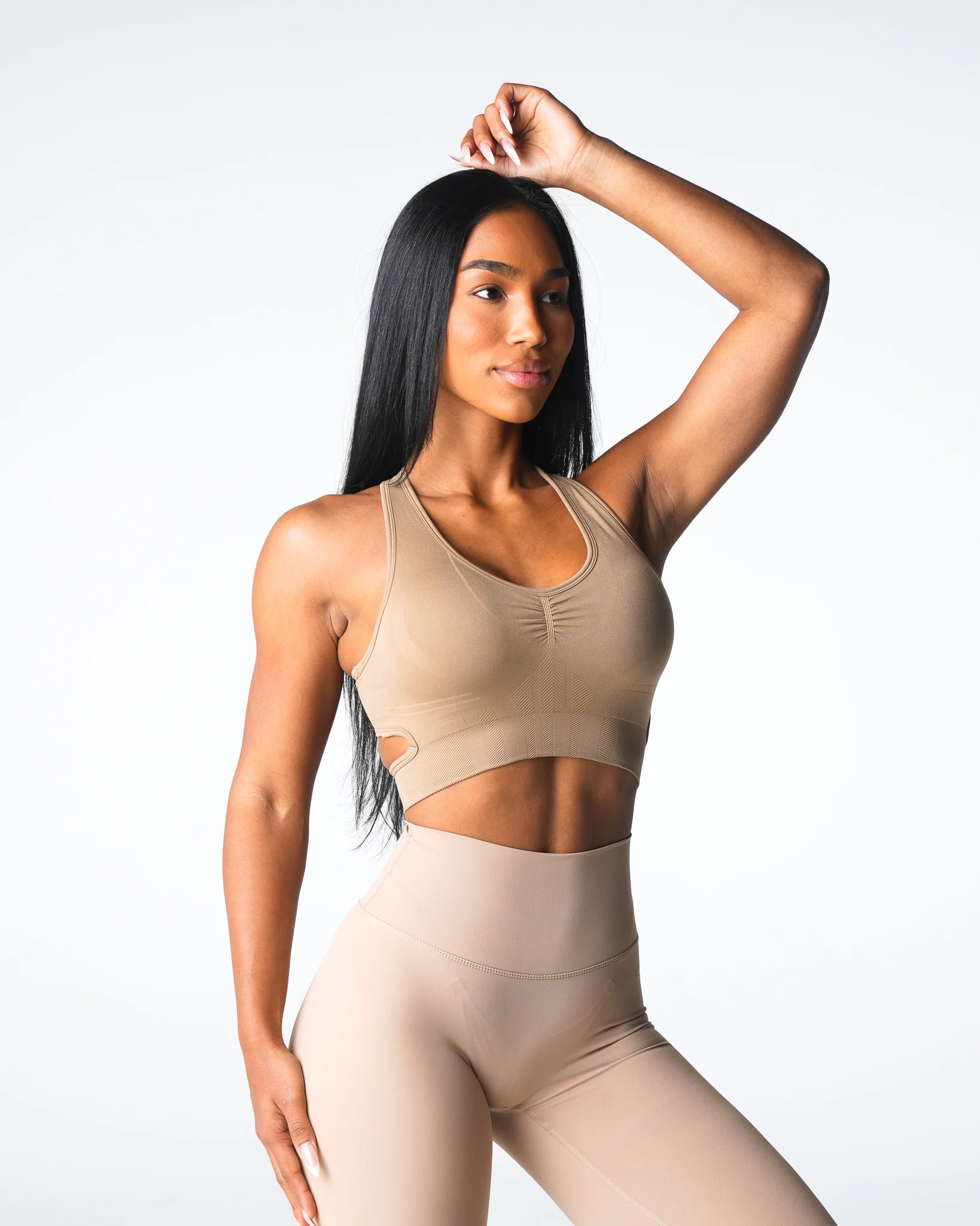 Beige Rise Seamless Bra - Image 3