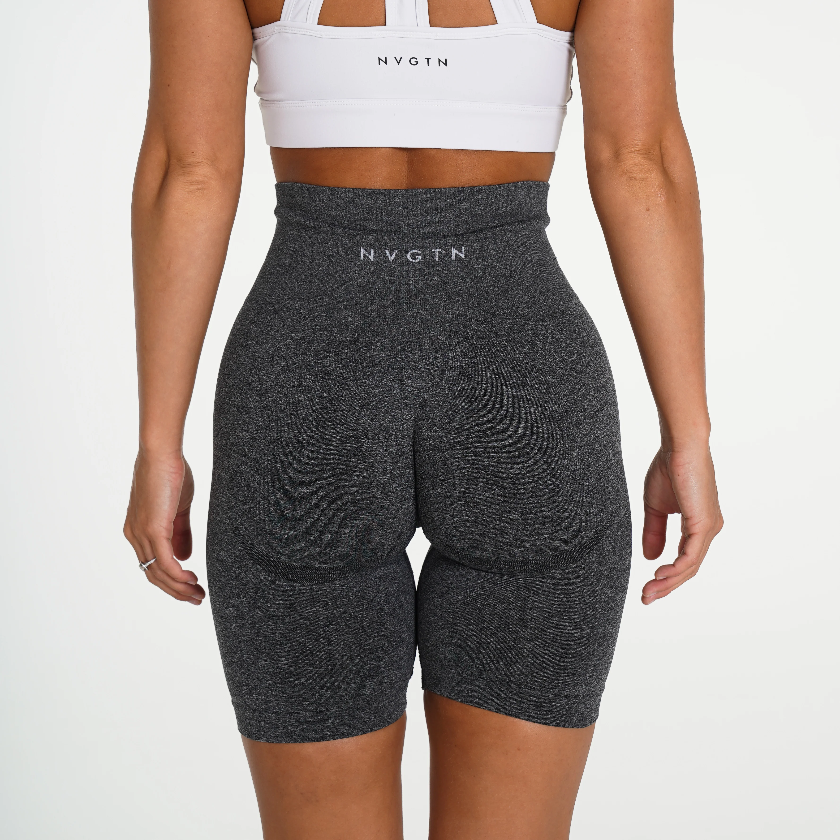 Black Speckled Biker Shorts - Image 3