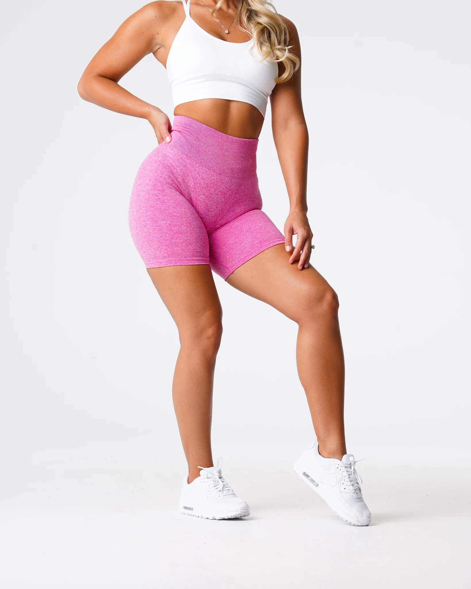 Bubble Gum Pink Scrunch Seamless Shorts - Image 3