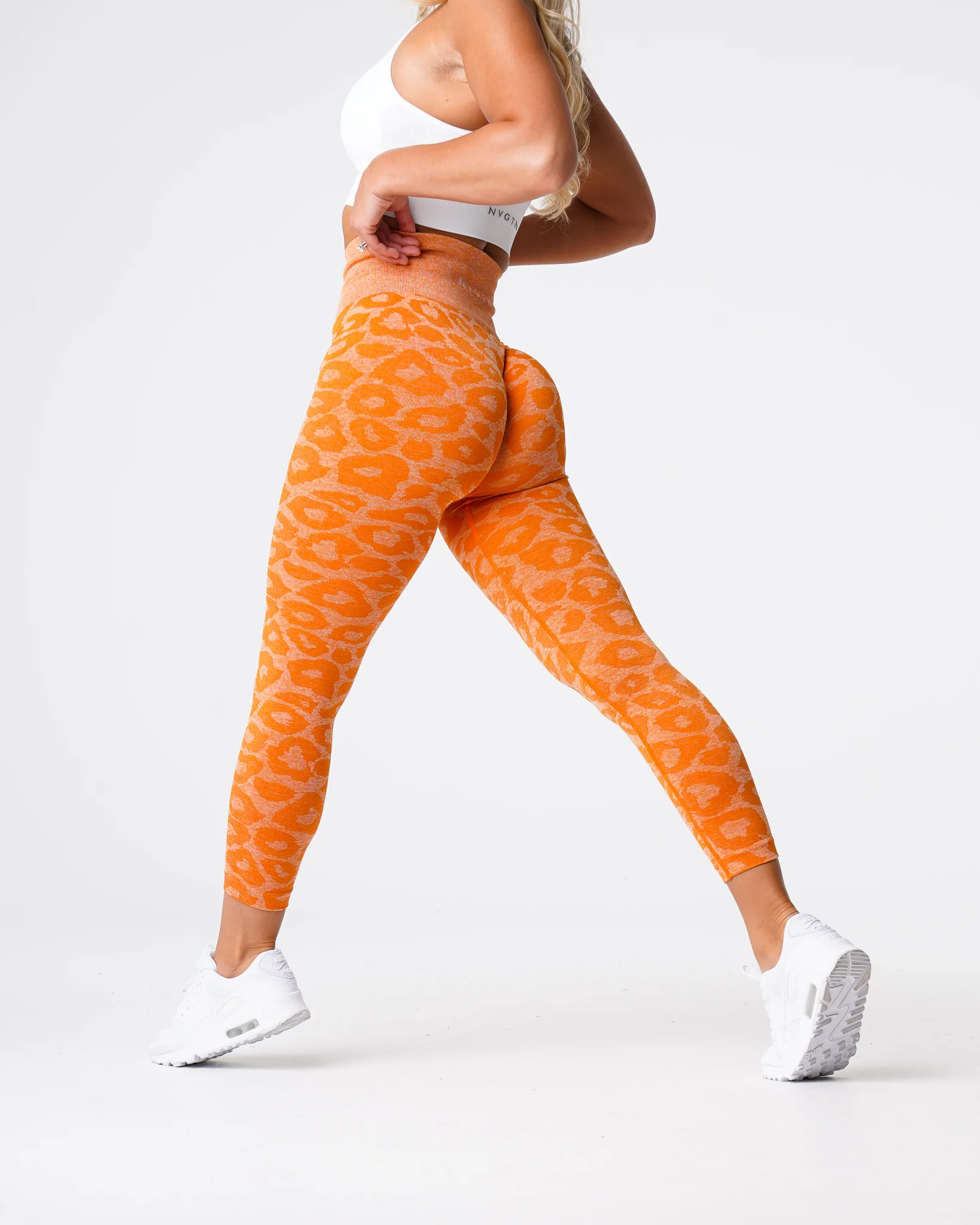 Burnt Orange Leopard Seamless Leggings - Image 4