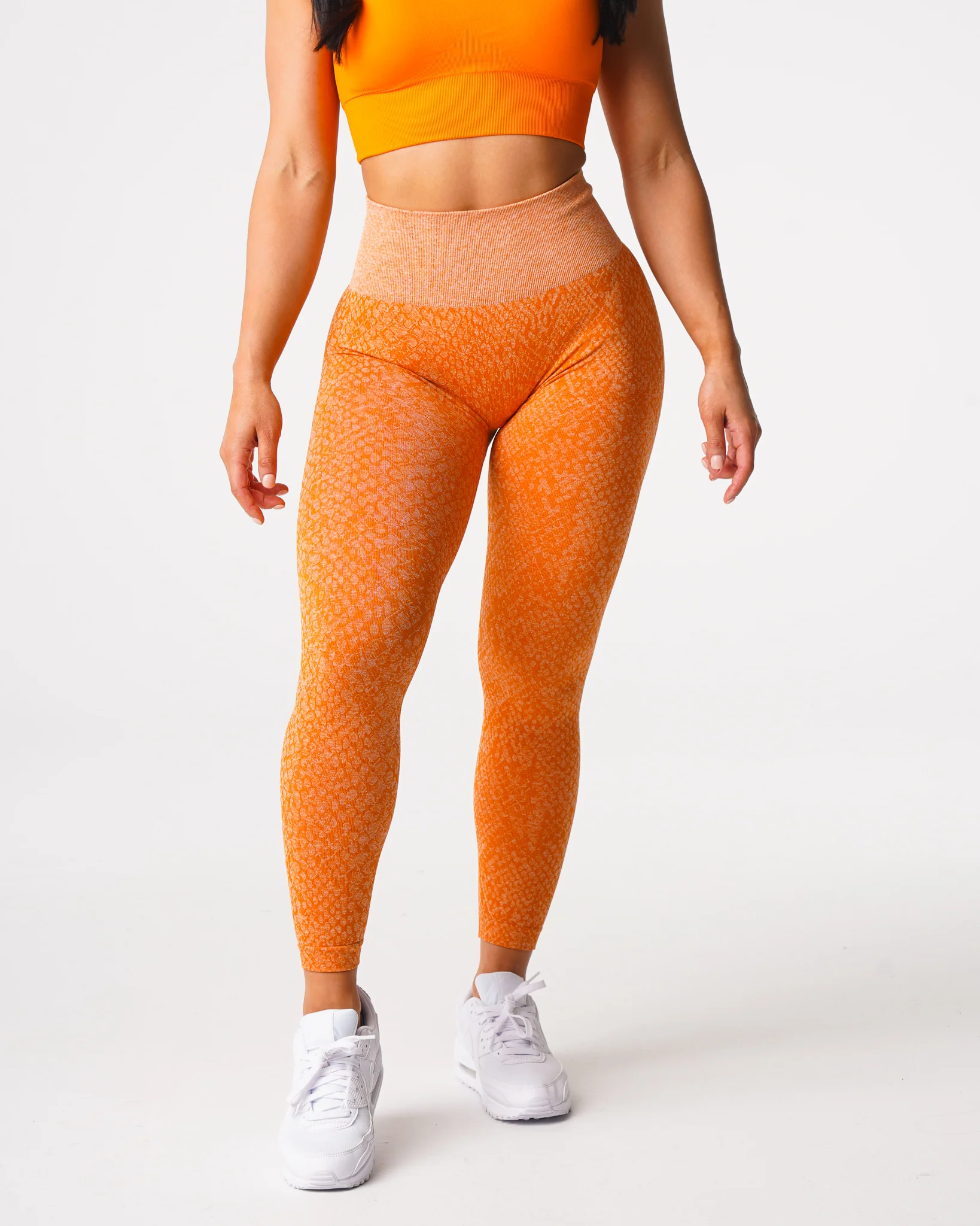 Burnt Orange Snakeskin Seamless Leggings - Image 3