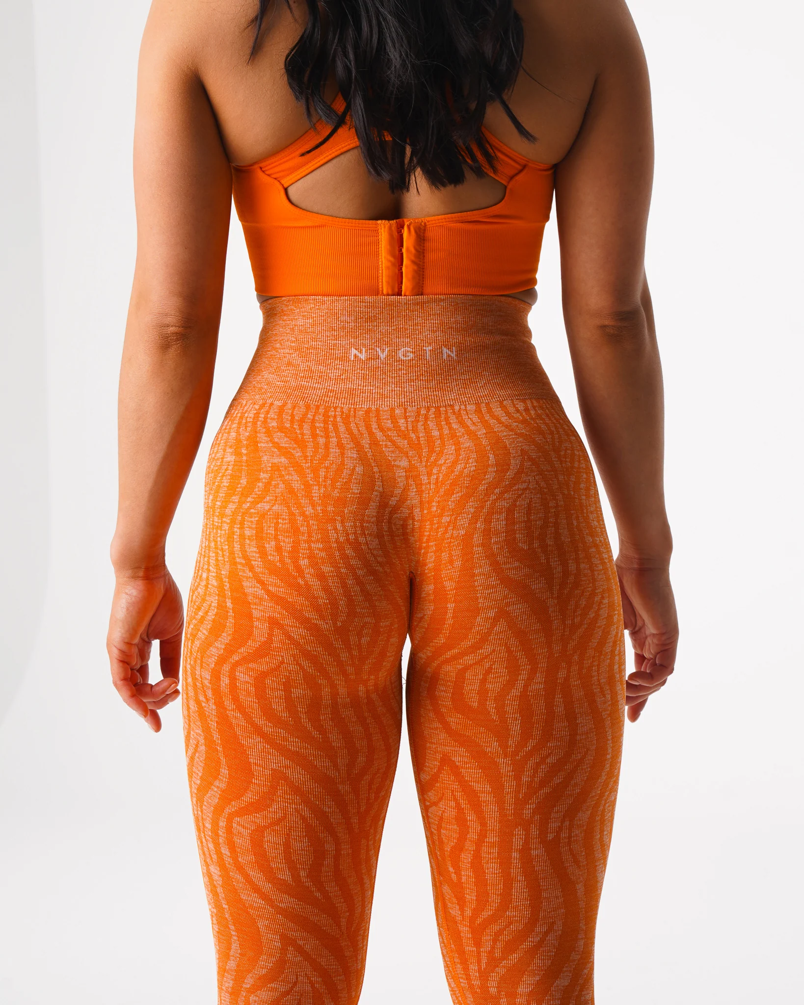 Burnt Orange Zebra Seamless Leggings - Image 4