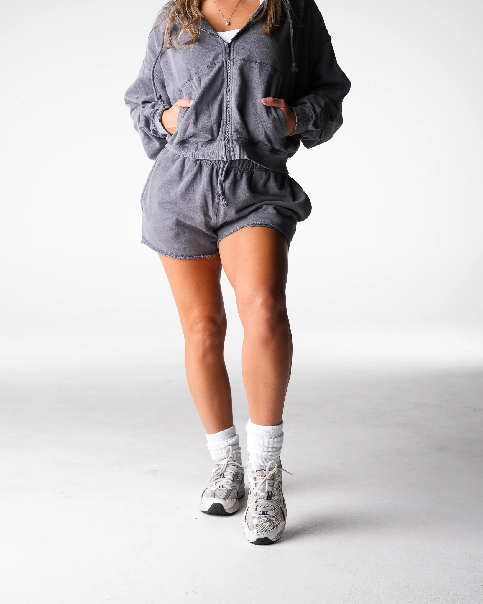 Charcoal Washed Lounge Shorts - Image 3