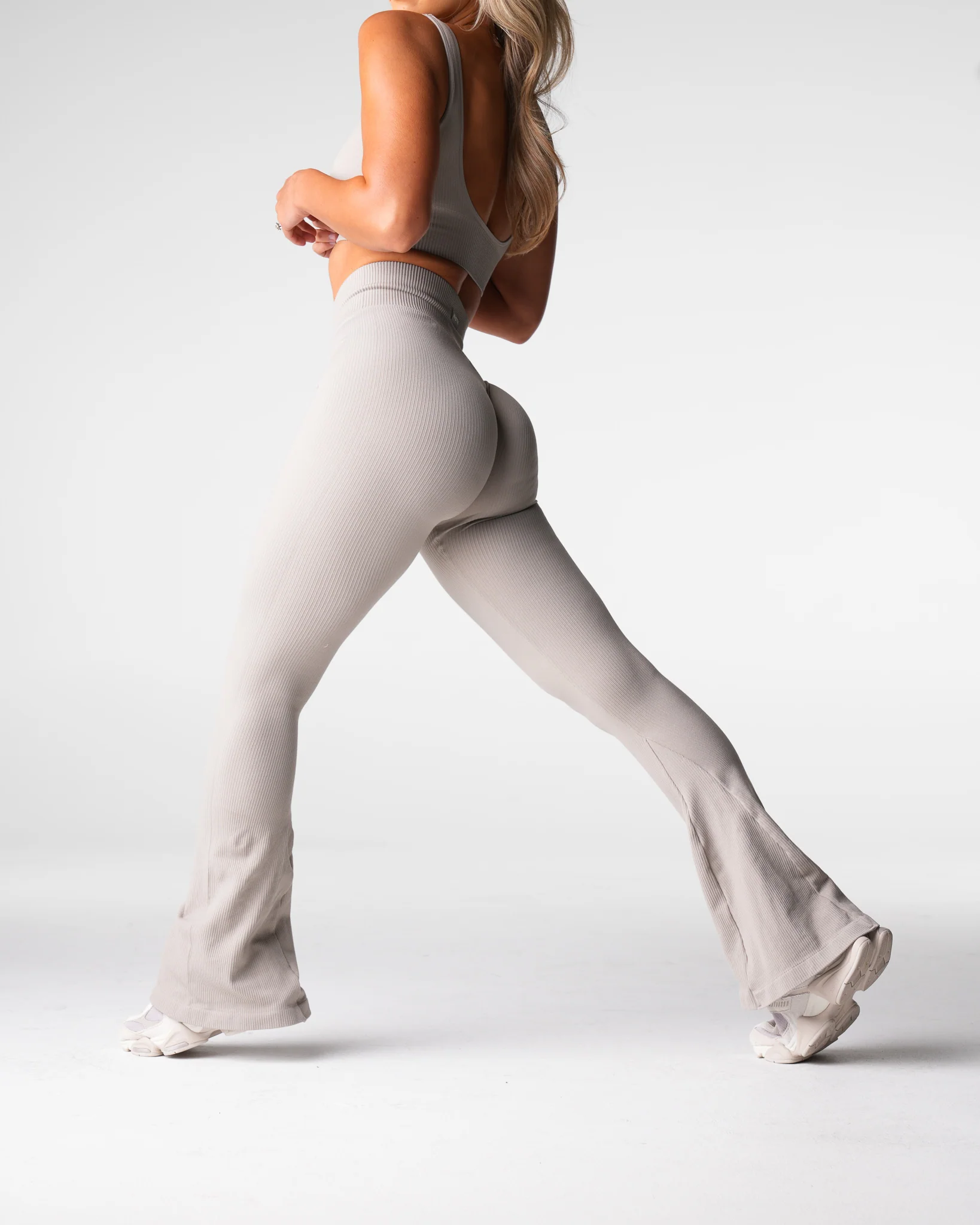 Driftwood Harmony Ribbed Seamless Flare Leggings - Image 3