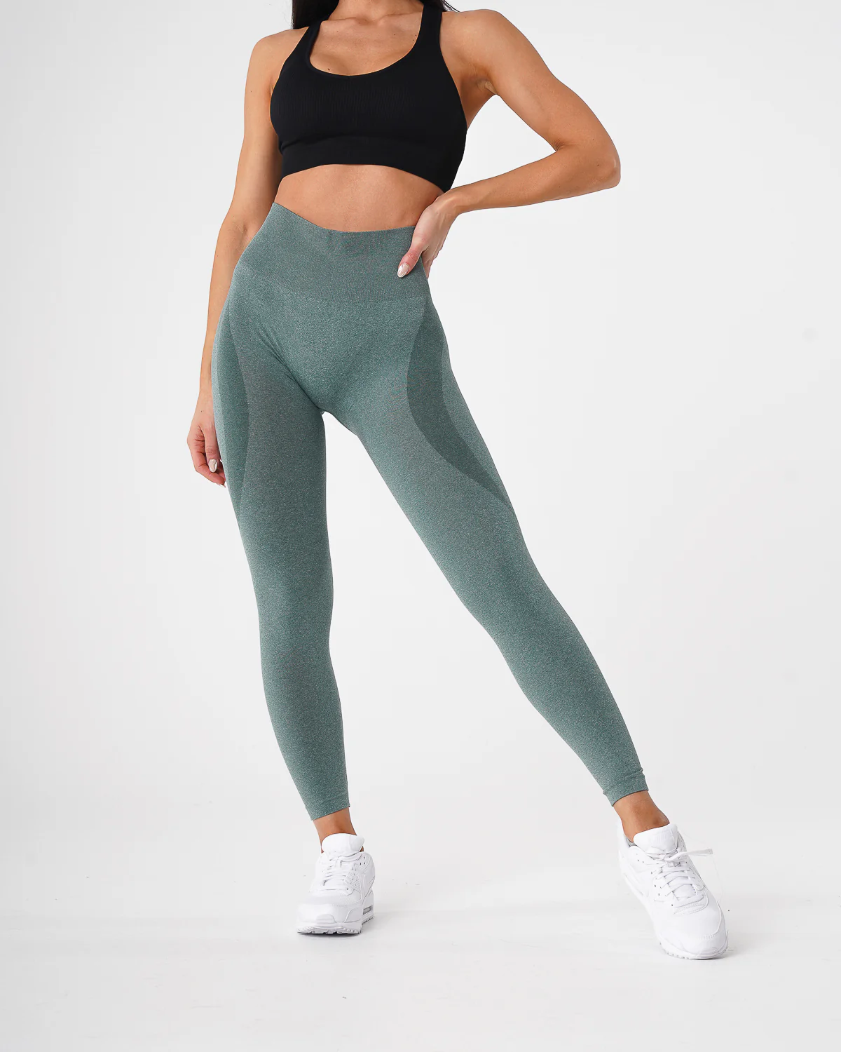 Forest Green Contour Seamless Leggings - Image 3