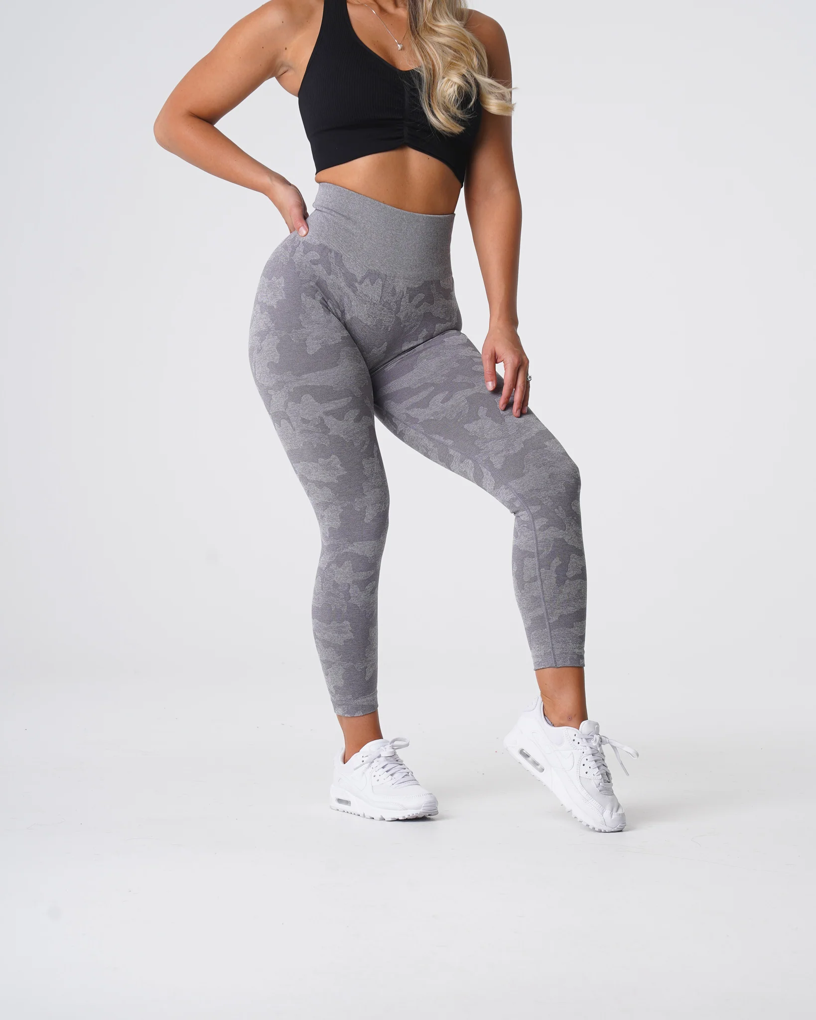 Grey Camo Seamless Leggings - Image 4