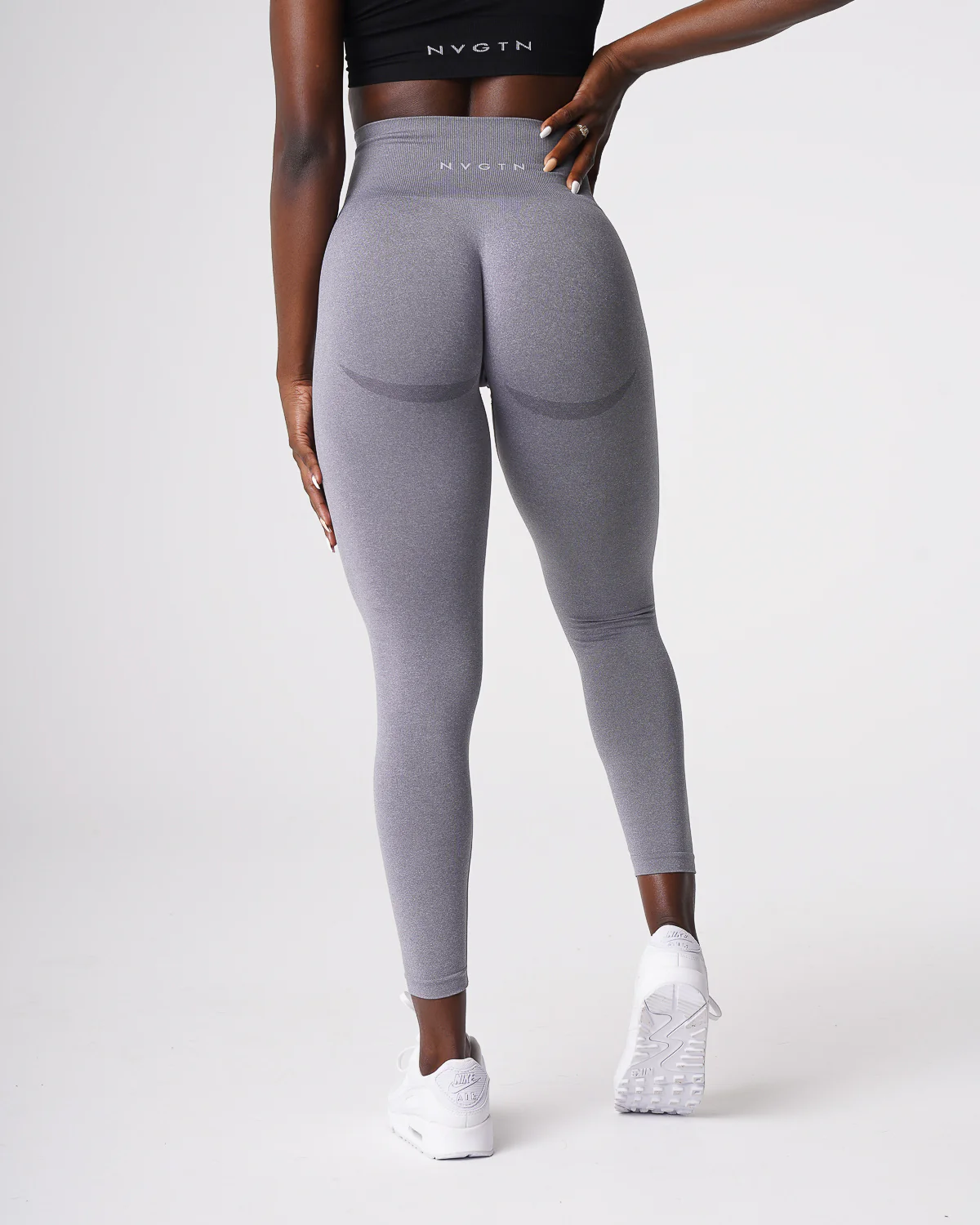 Grey Curve Seamless Leggings - Image 4