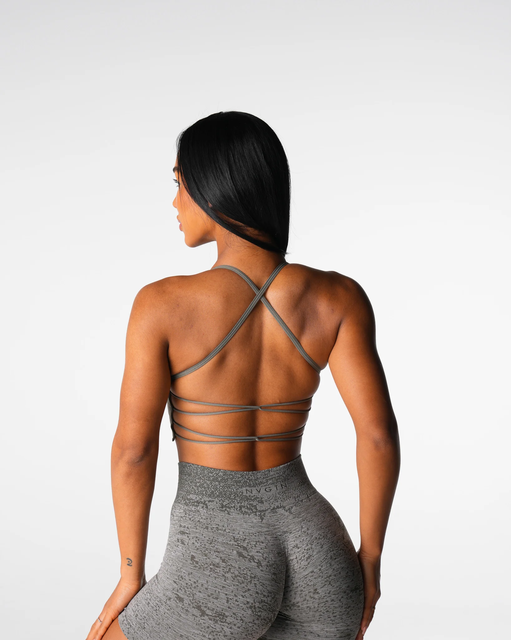 Khaki Green Invincible Seamless Bra - Image 4