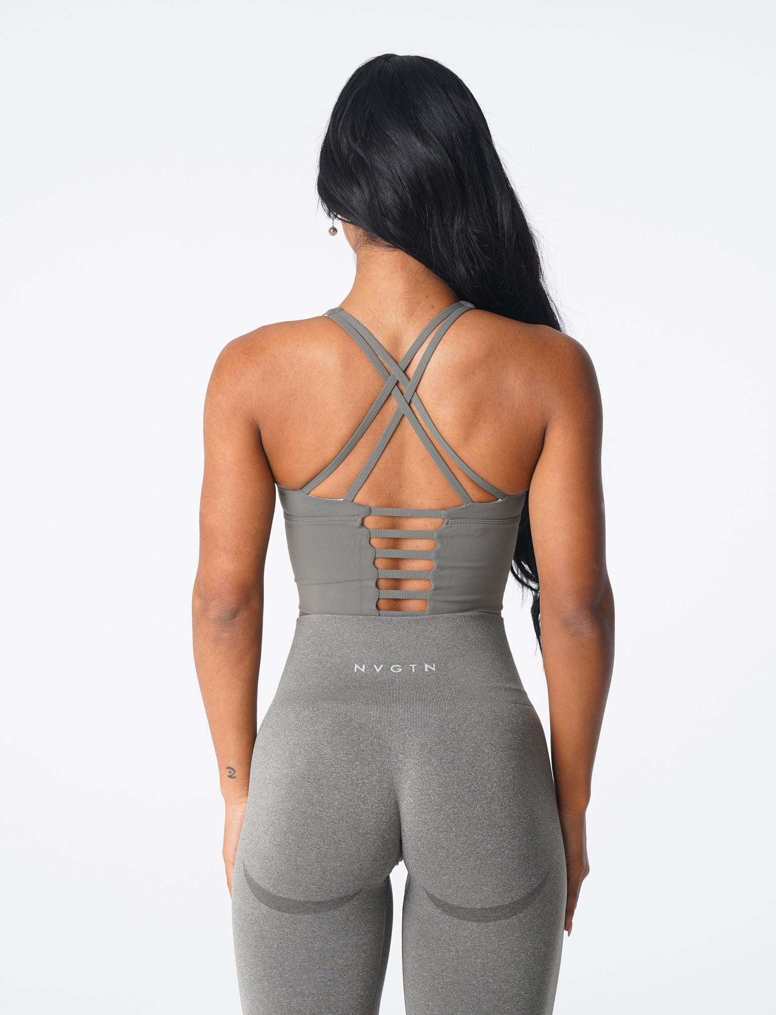 Khaki Green Matrix Bra Top - Image 4