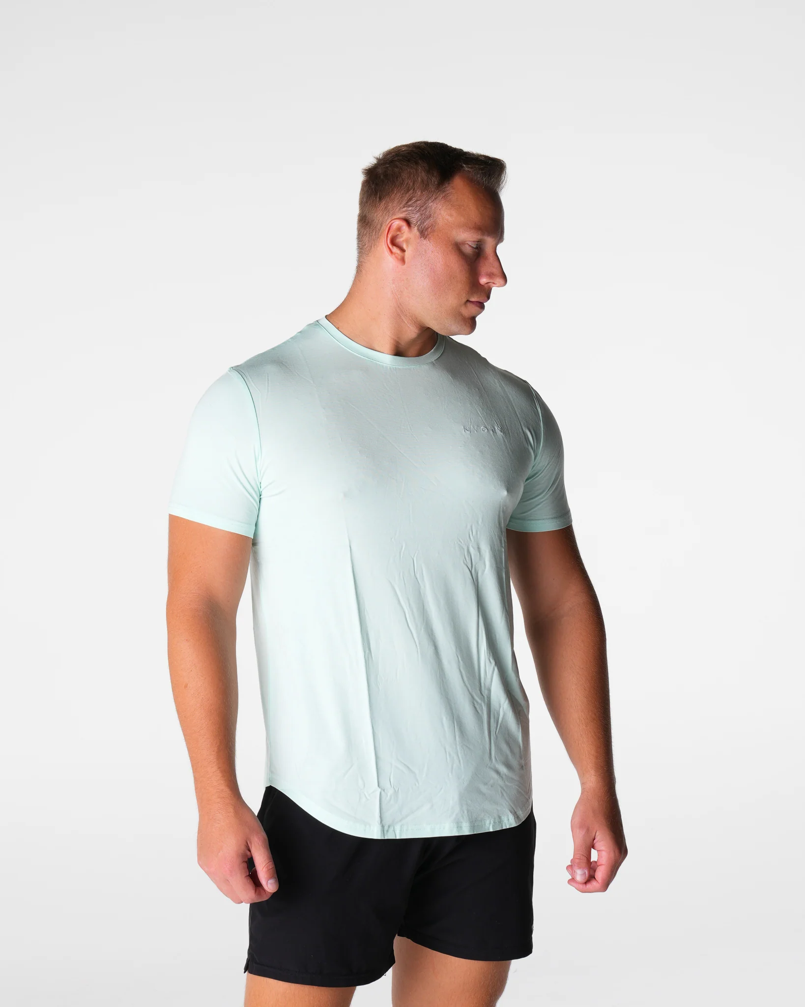 Light Green Tech Fitted Tee - Image 4
