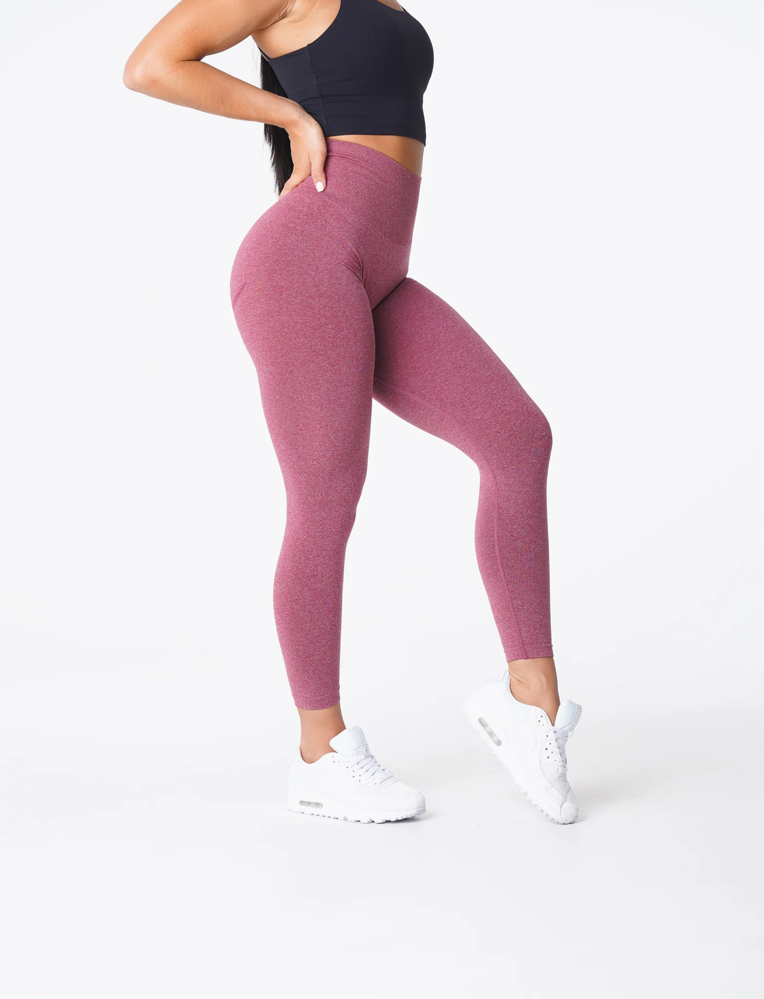 Maroon Curve Seamless Leggings - Image 4