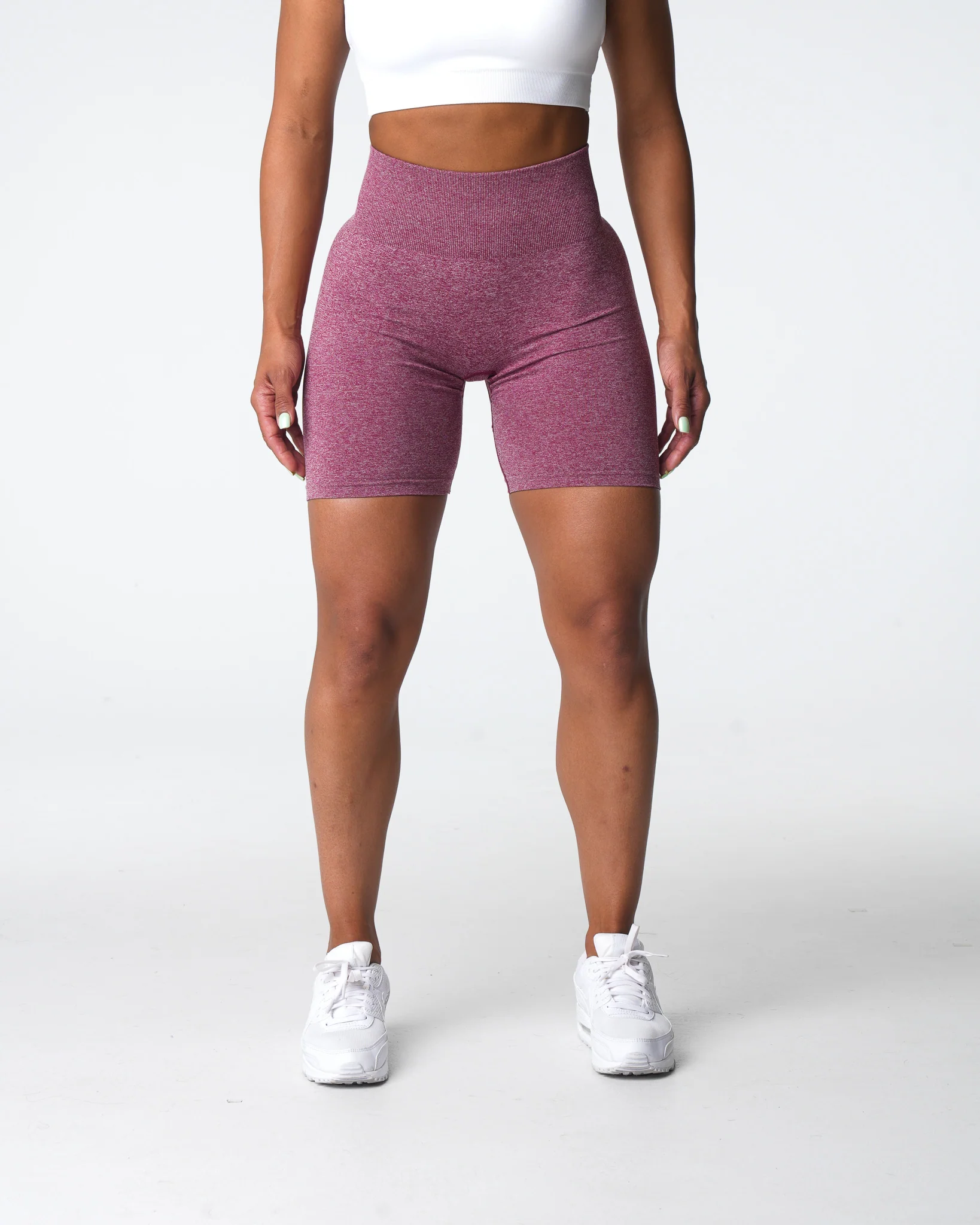 Maroon Scrunch Seamless Shorts - Image 3