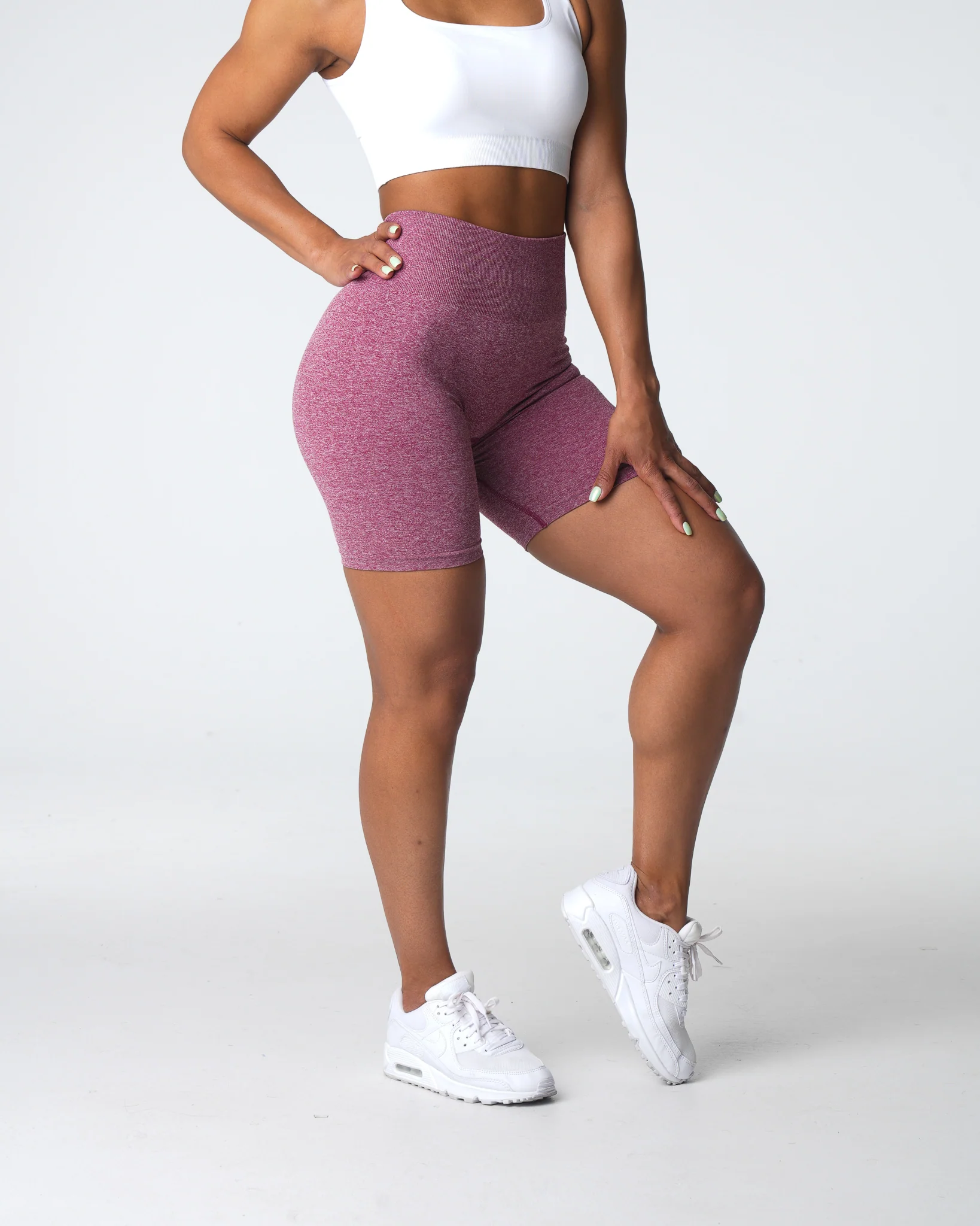 Maroon Scrunch Seamless Shorts - Image 4