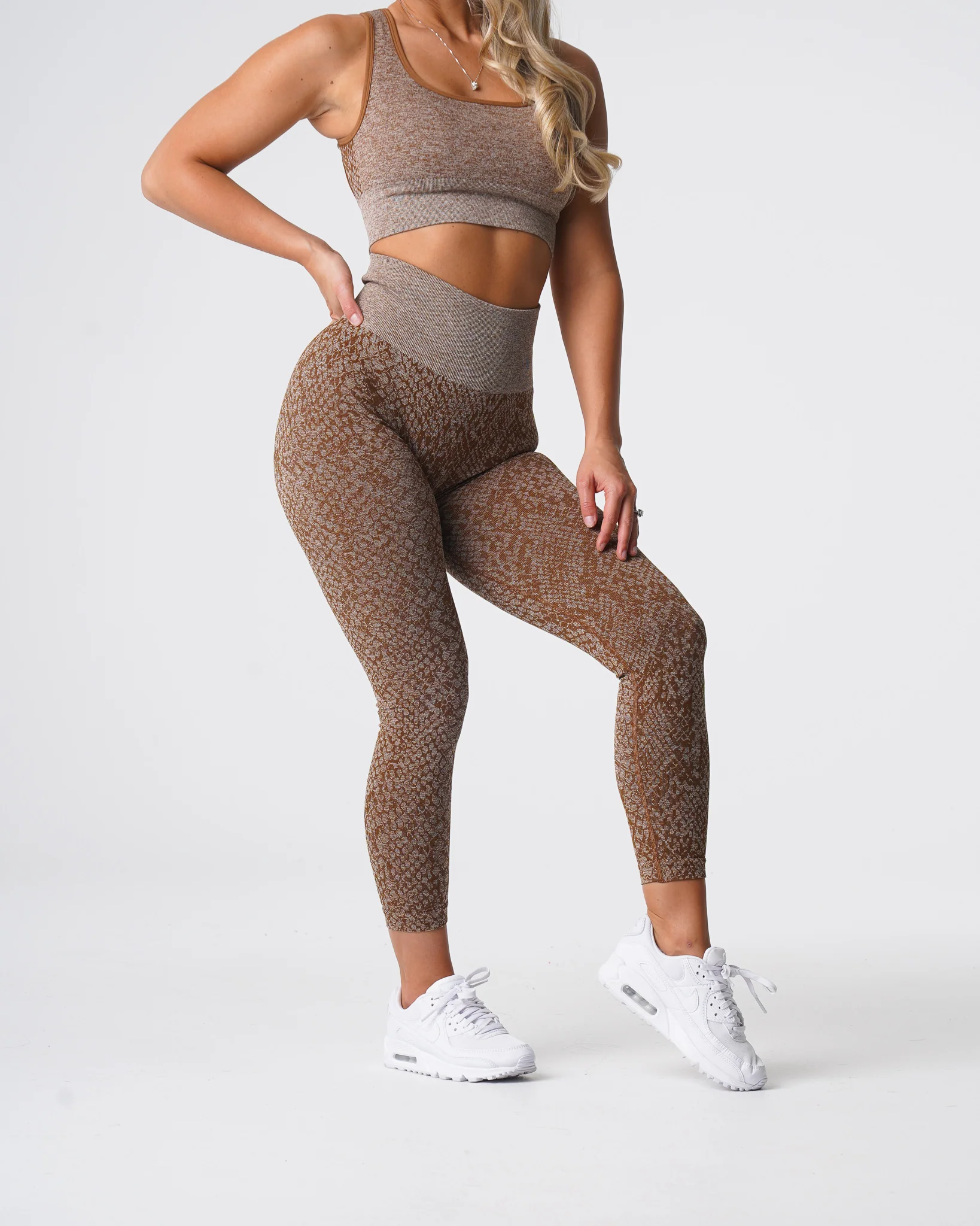 Mocha Snakeskin Seamless Leggings - Image 3