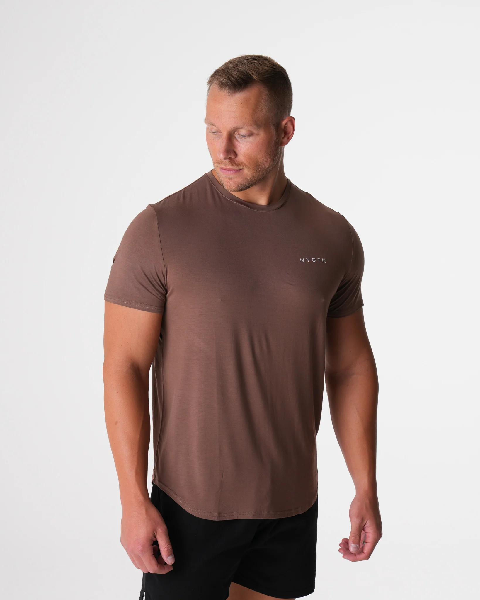Mocha Tech Fitted Tee - Image 3