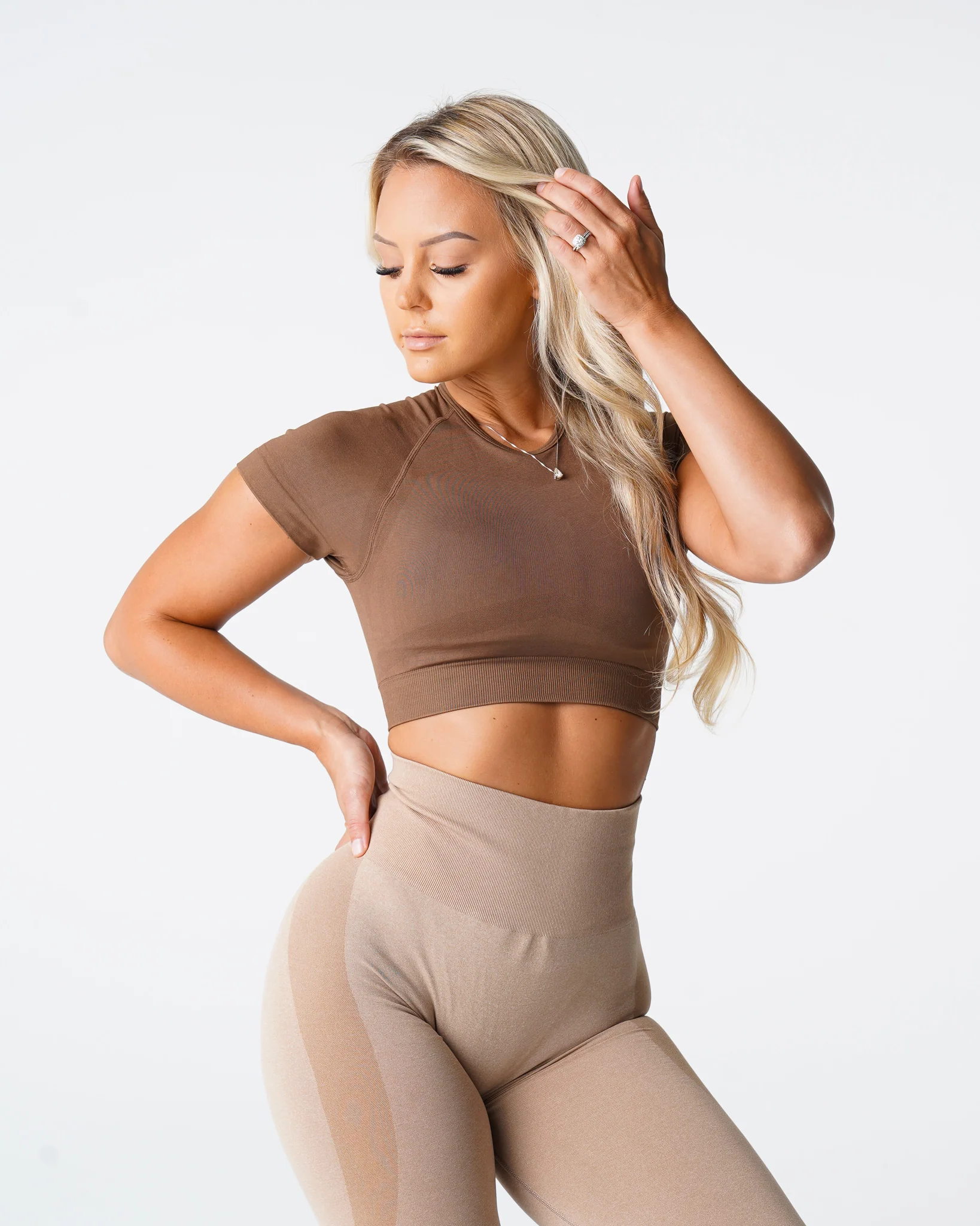 Mocha Vortex Seamless Bra Top - Image 4