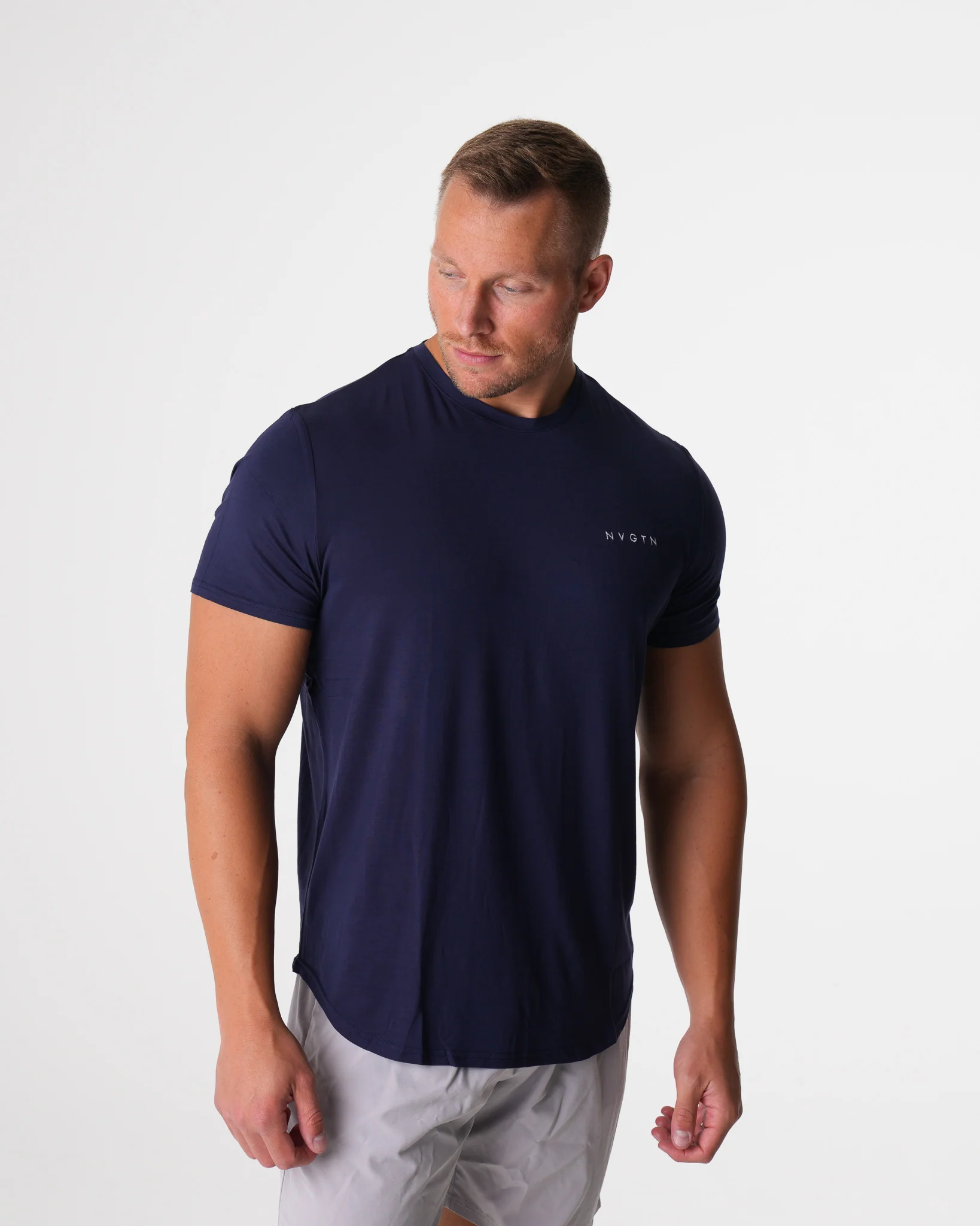 Navy Tech Fitted Tee - Image 3