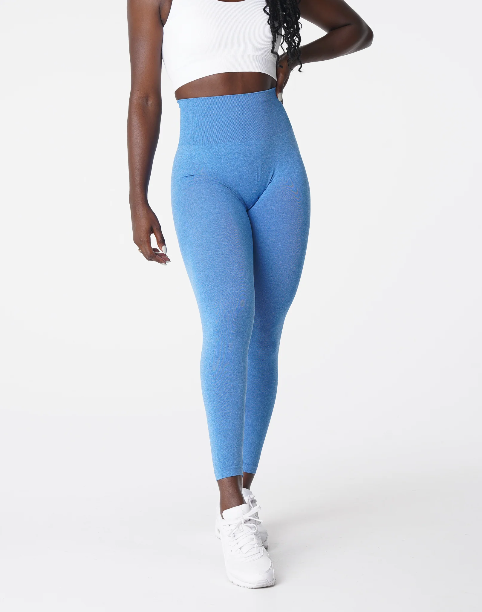 Ocean Blue Curve Seamless Leggings - Image 3