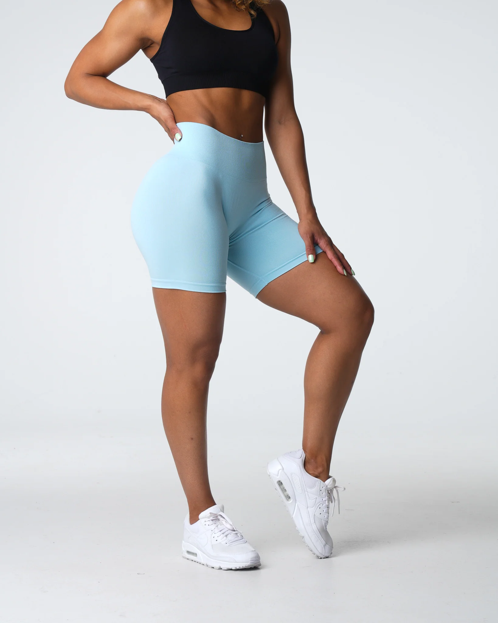 Pastel Blue Pro Seamless Shorts - Image 4