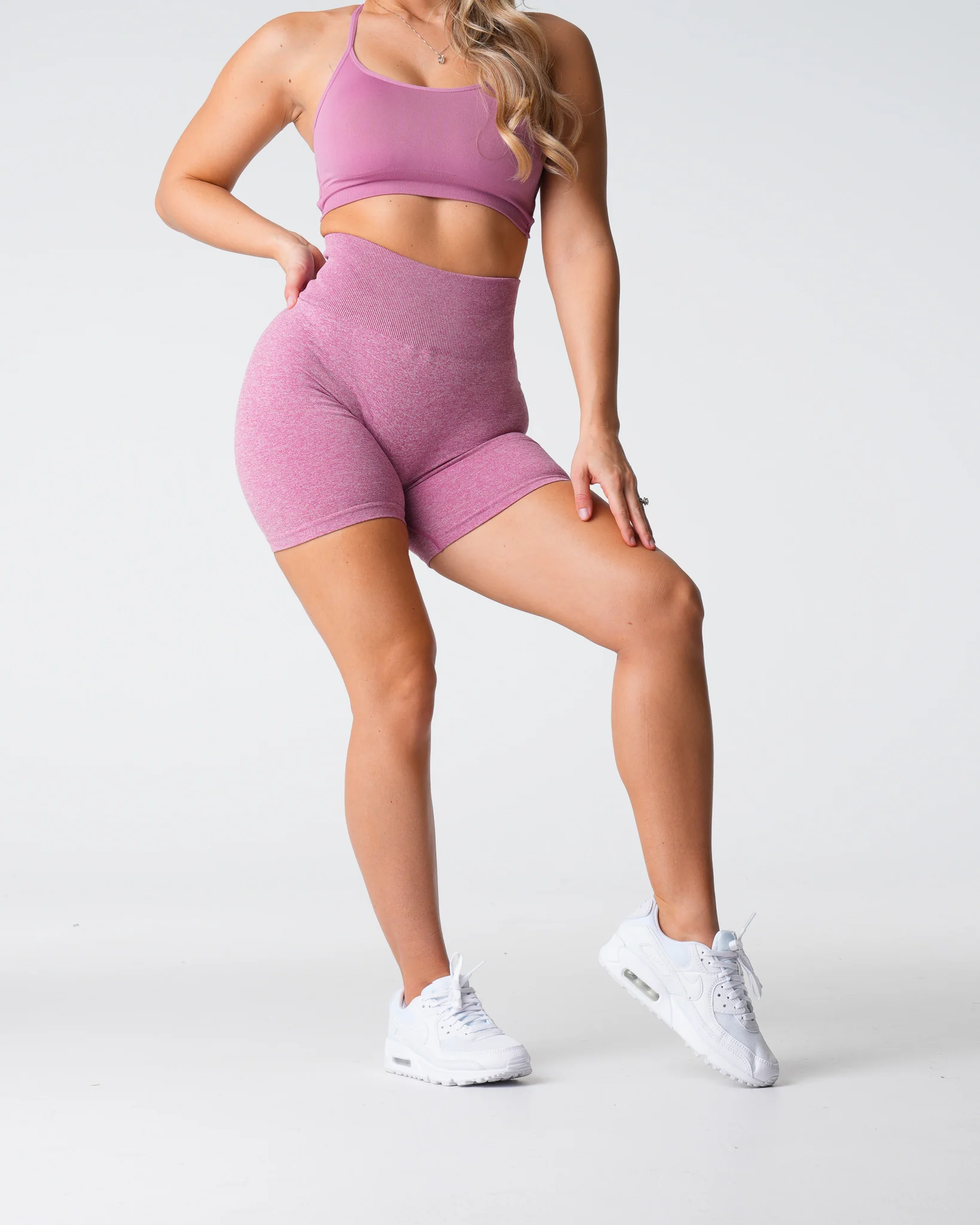 Pastel Pink Scrunch Seamless Shorts - Image 3