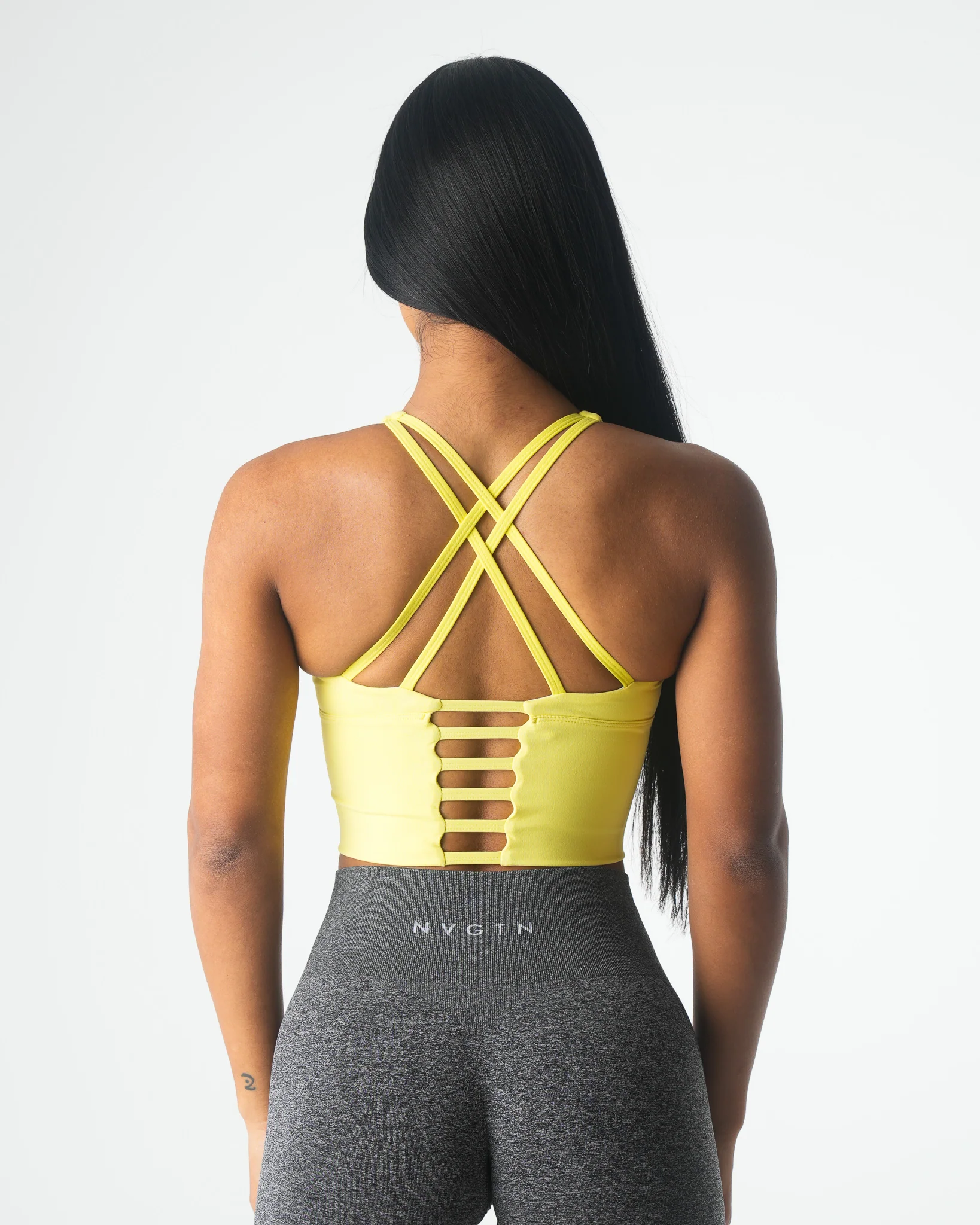 Pastel Yellow Matrix Bra Top - Image 4