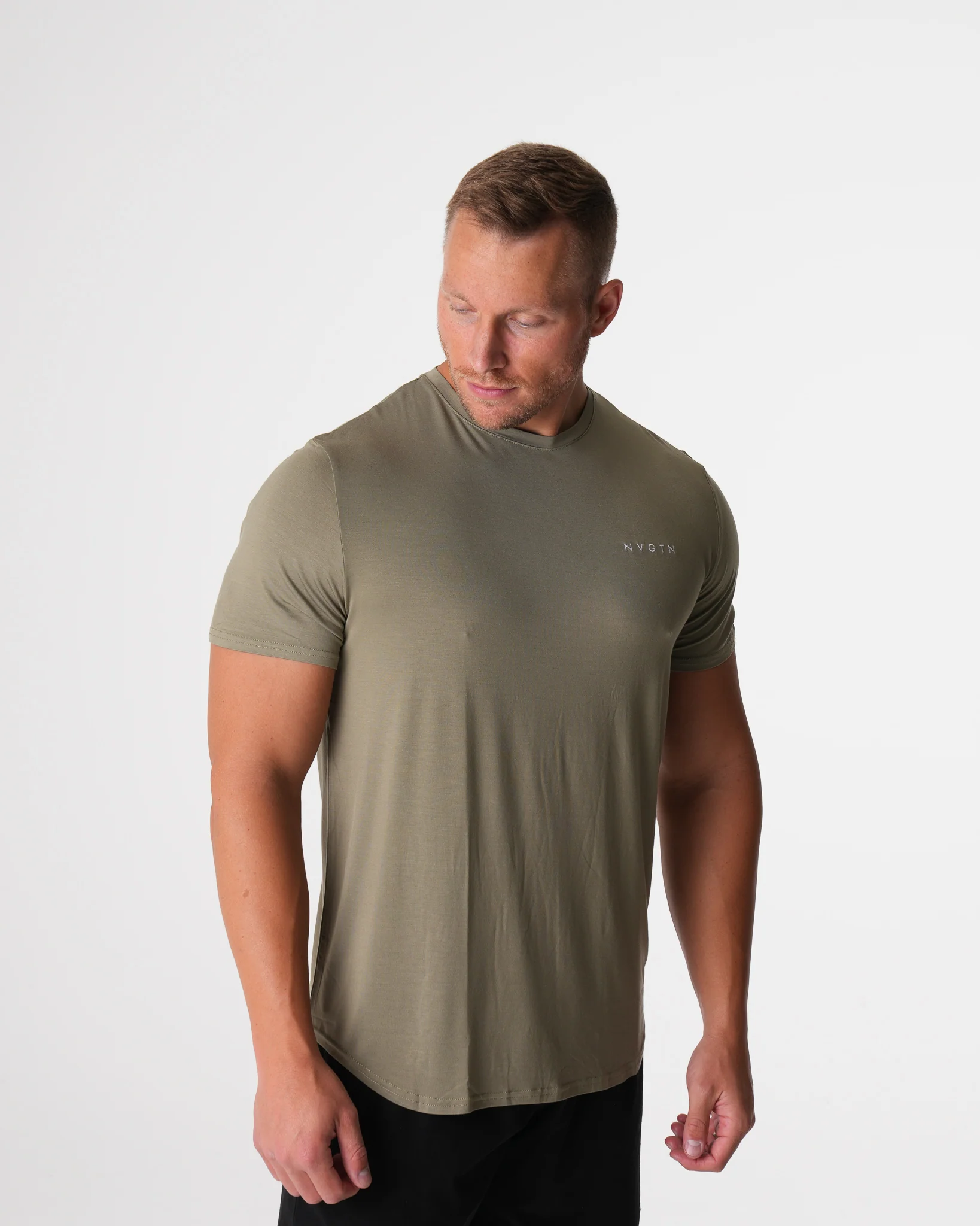 Sage Green Tech Fitted Tee - Image 3