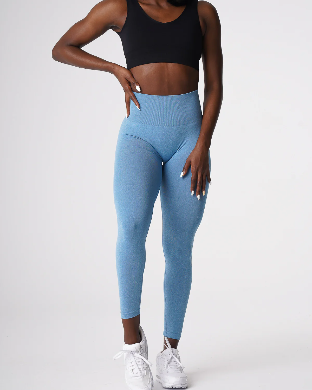 Sky Blue Curve Seamless Leggings - Image 4