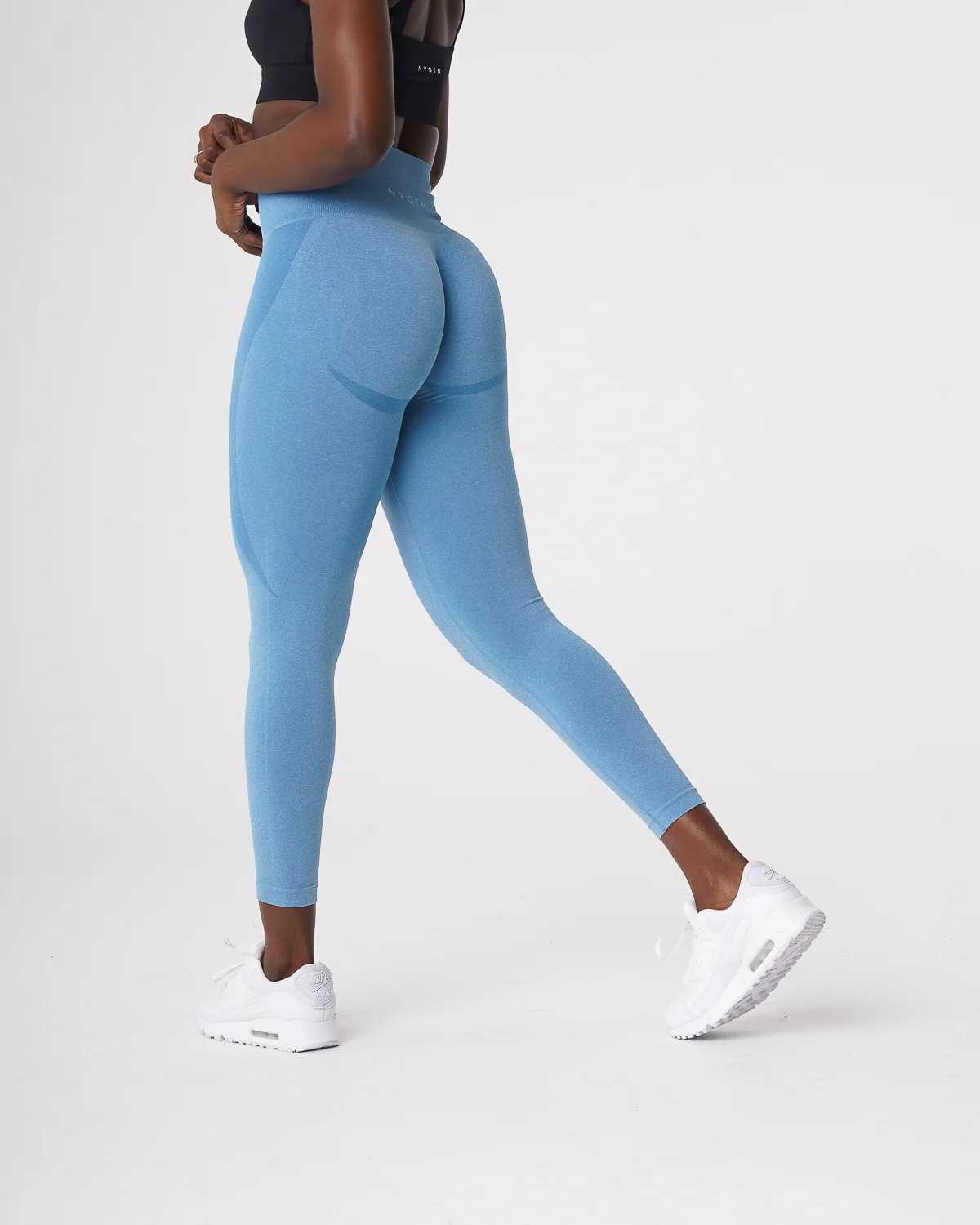 Sky Blue Contour Seamless Leggings - Image 3