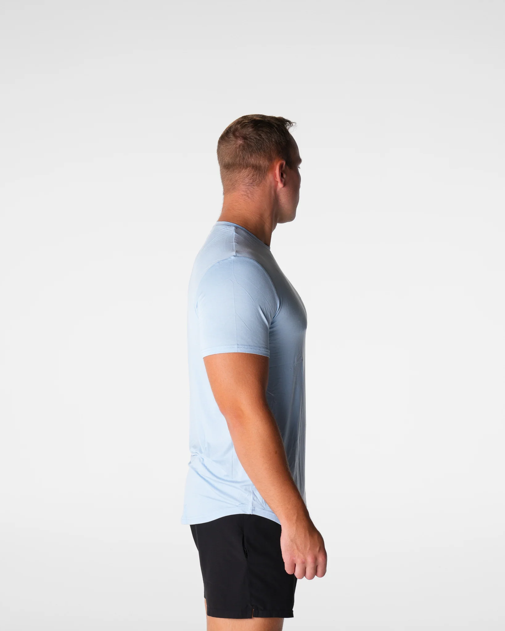 Sky Blue Tech Fitted Tee - Image 3
