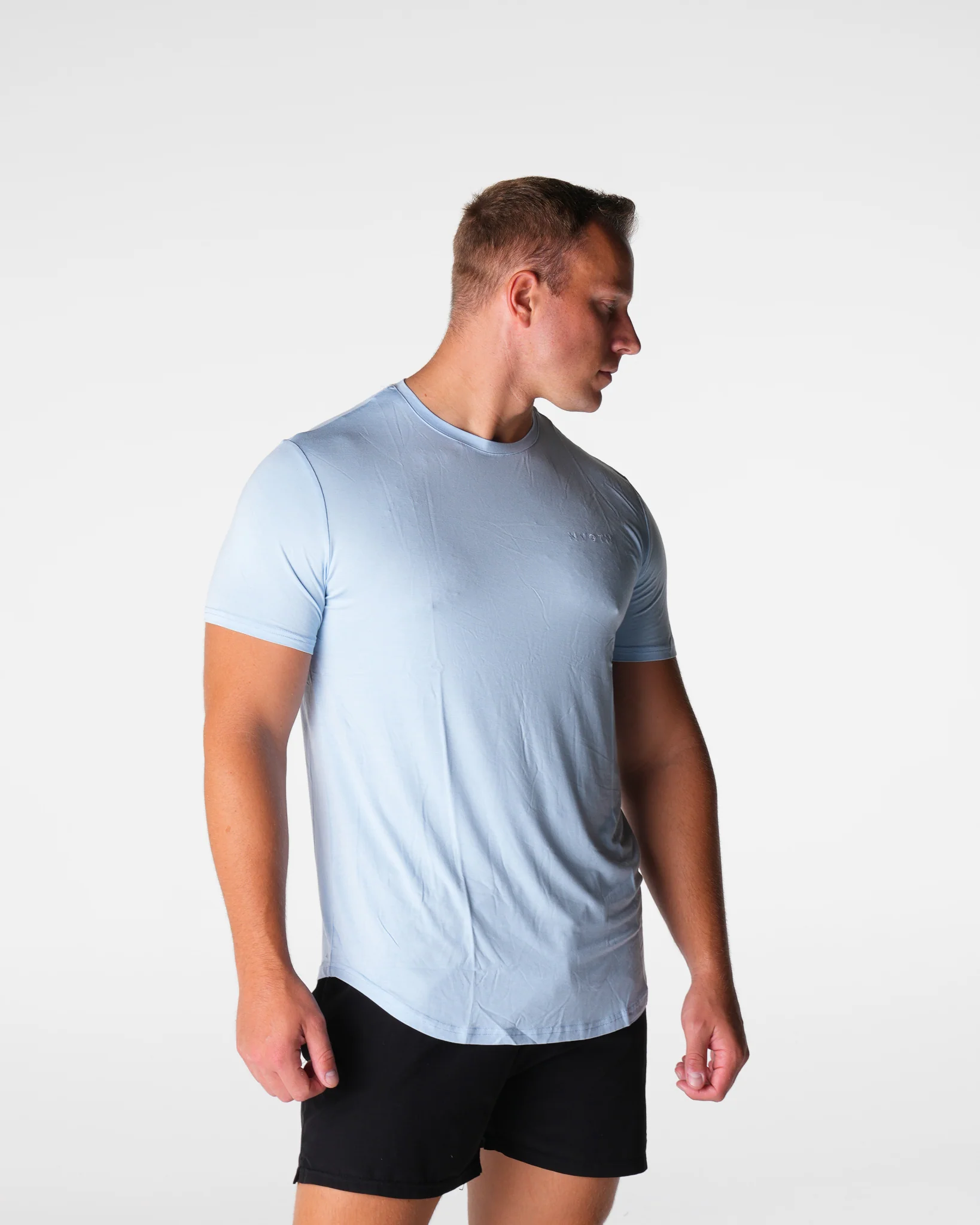 Sky Blue Tech Fitted Tee - Image 4