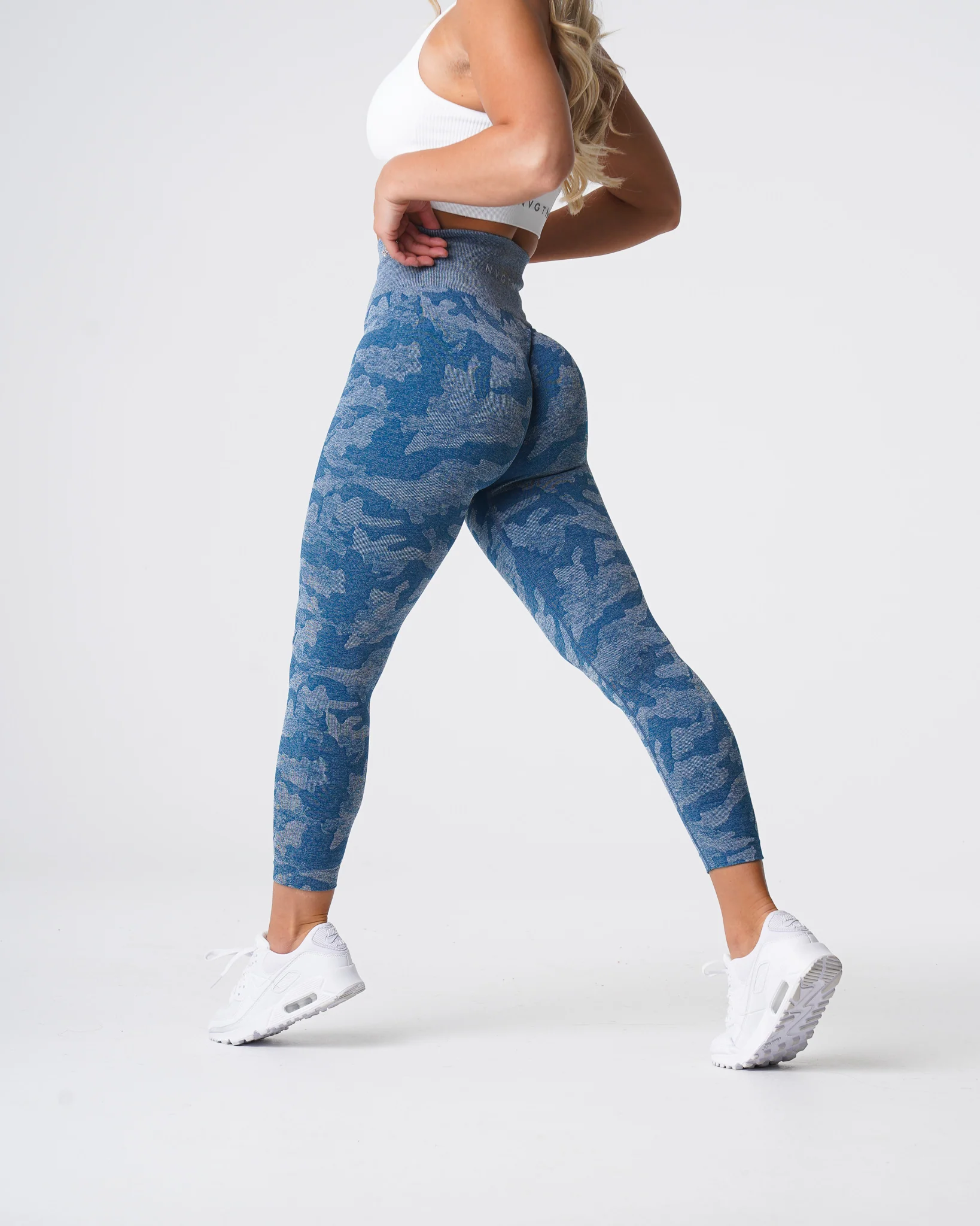 Slate Blue Camo Seamless Leggings - Image 4