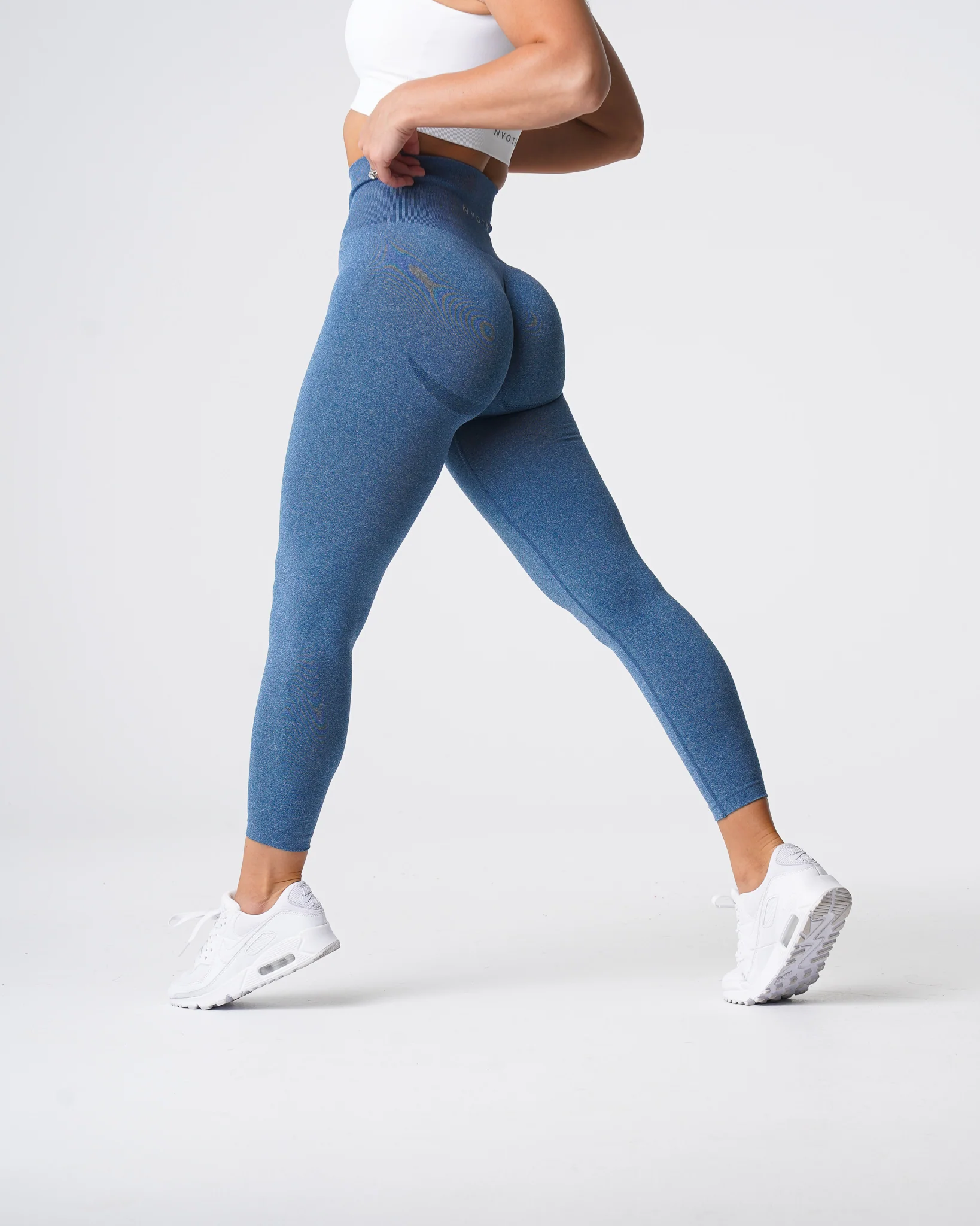 Slate Blue Curve Seamless Leggings - Image 4