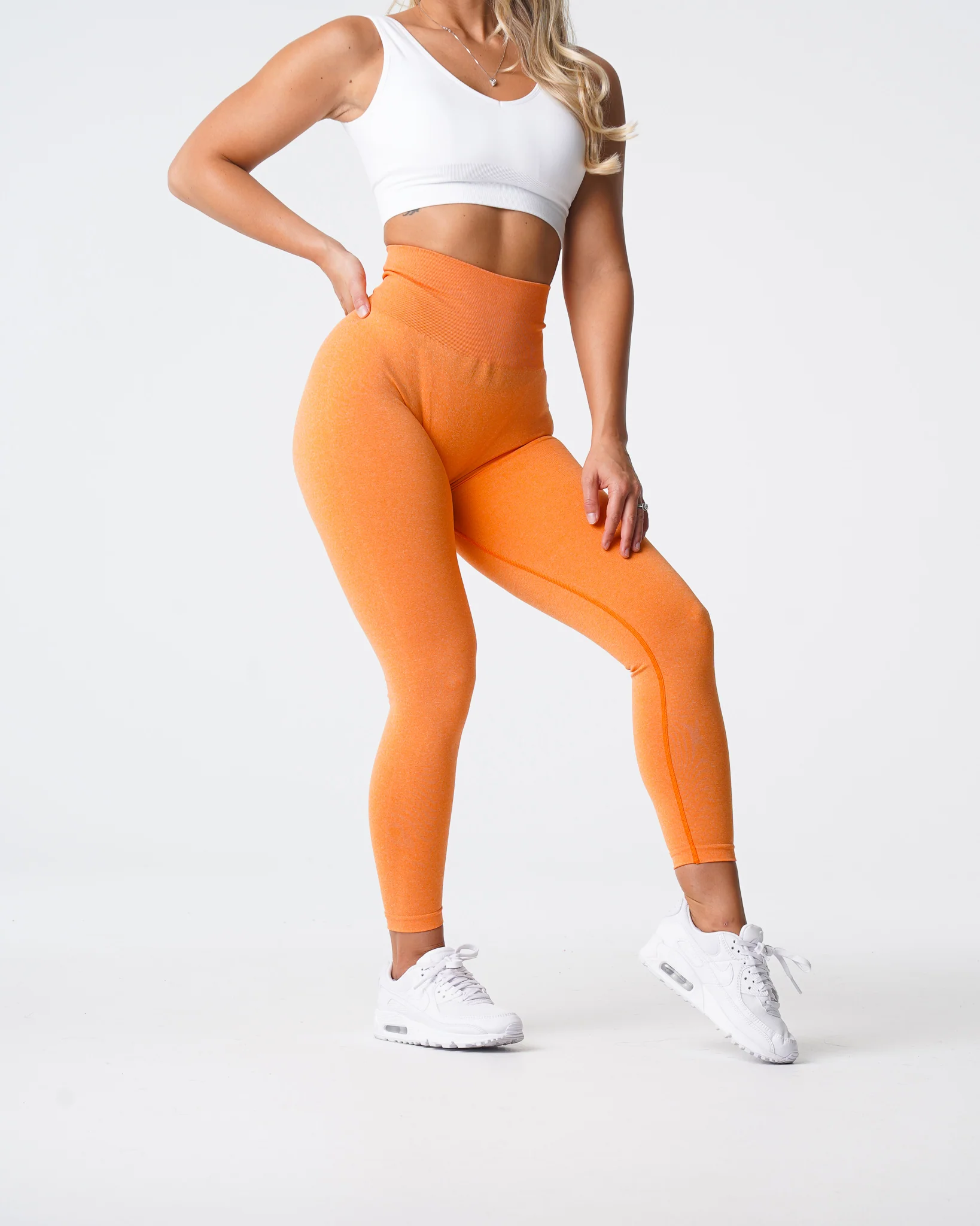 Sunset Orange NV Seamless Leggings - Image 3