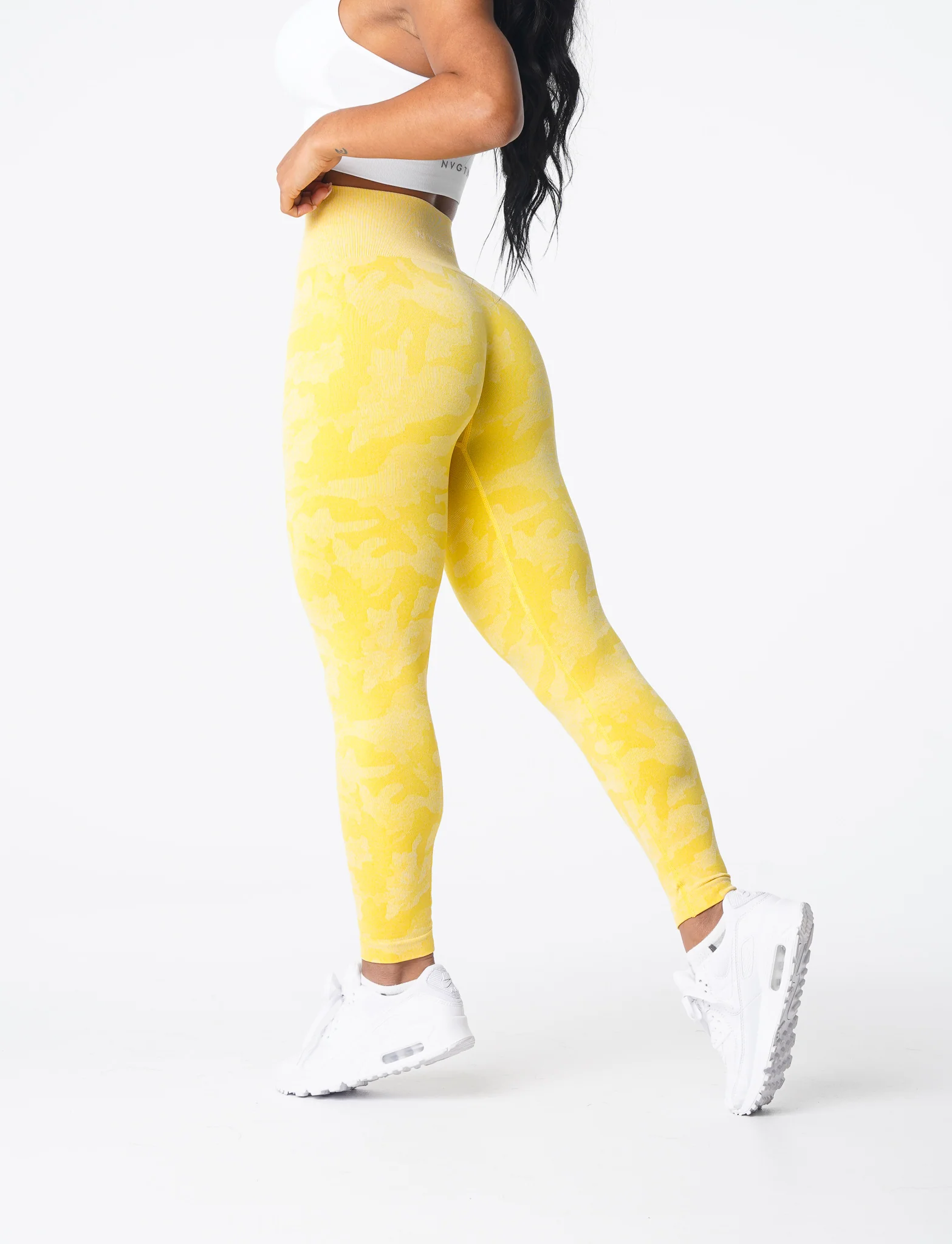 Sunshine Yellow Camo Seamless Leggings - Image 3