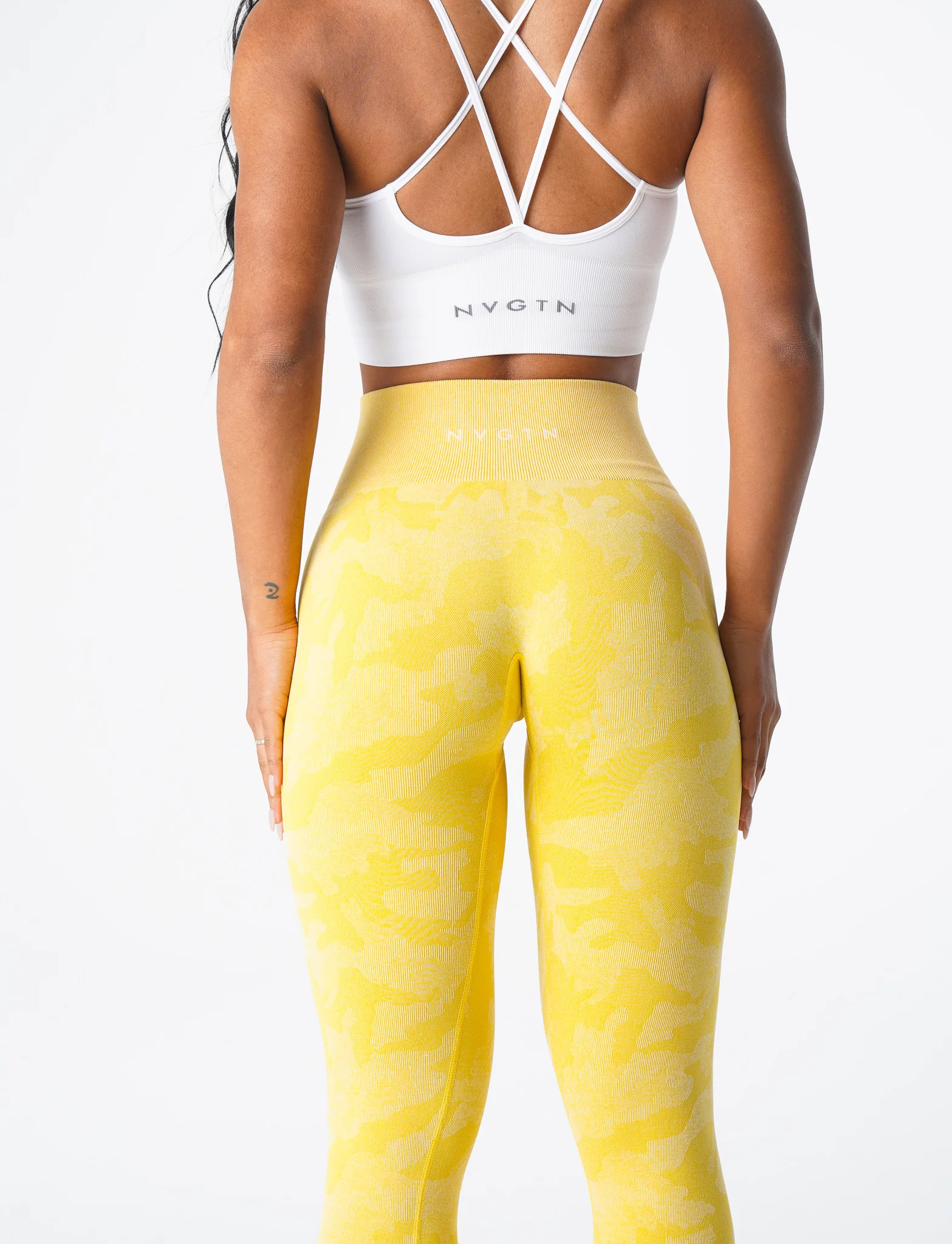 Sunshine Yellow Camo Seamless Leggings - Image 4