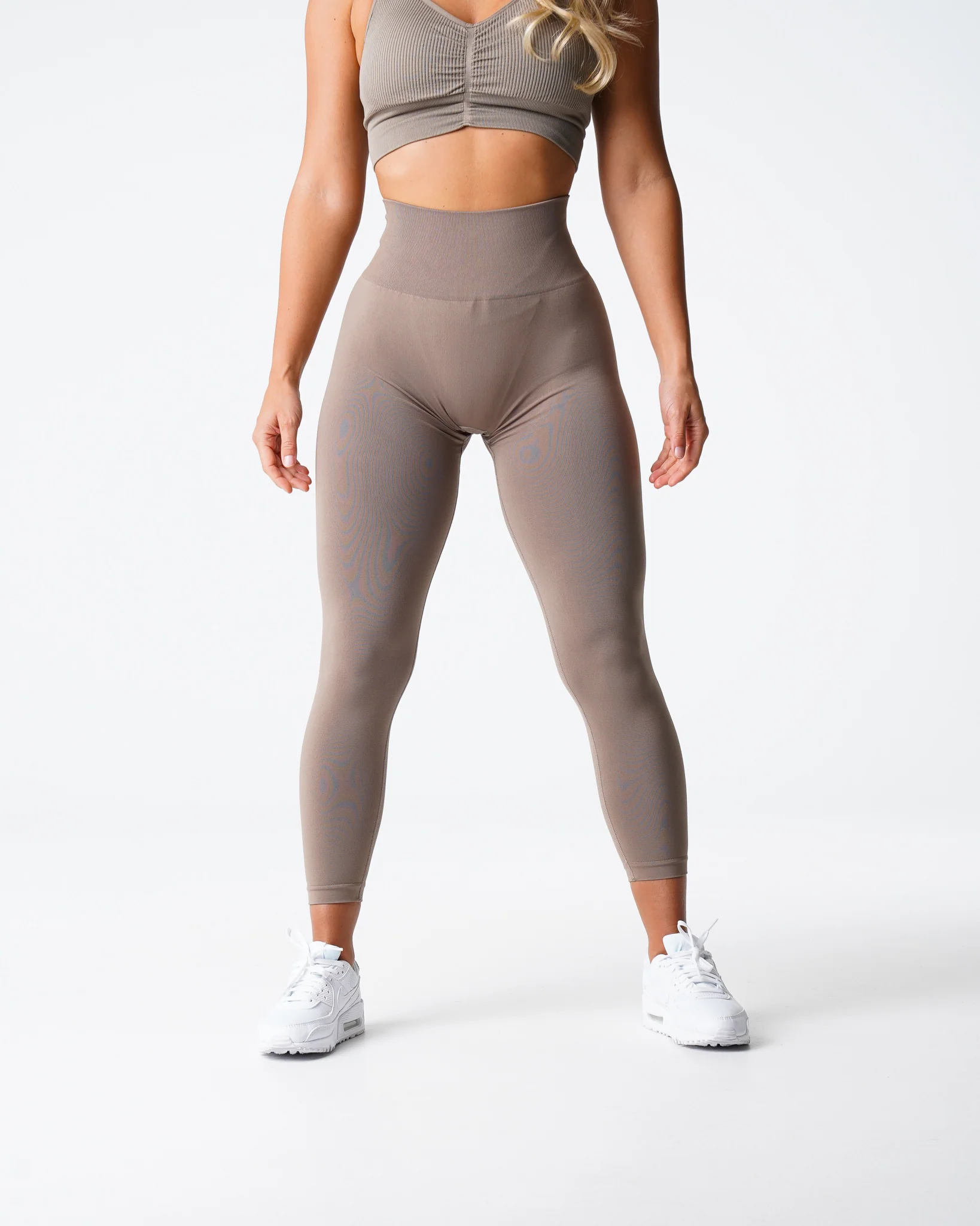 Taupe Solid Seamless Leggings - Image 4