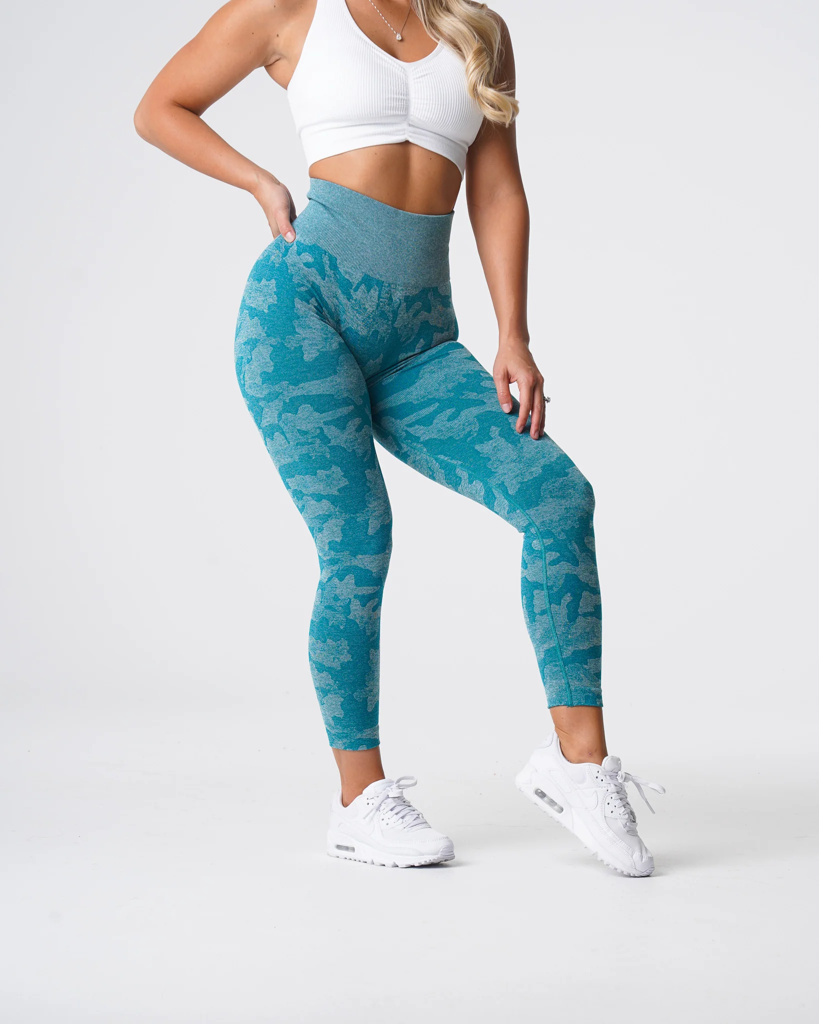 Teal Camo Seamless Leggings - Image 3