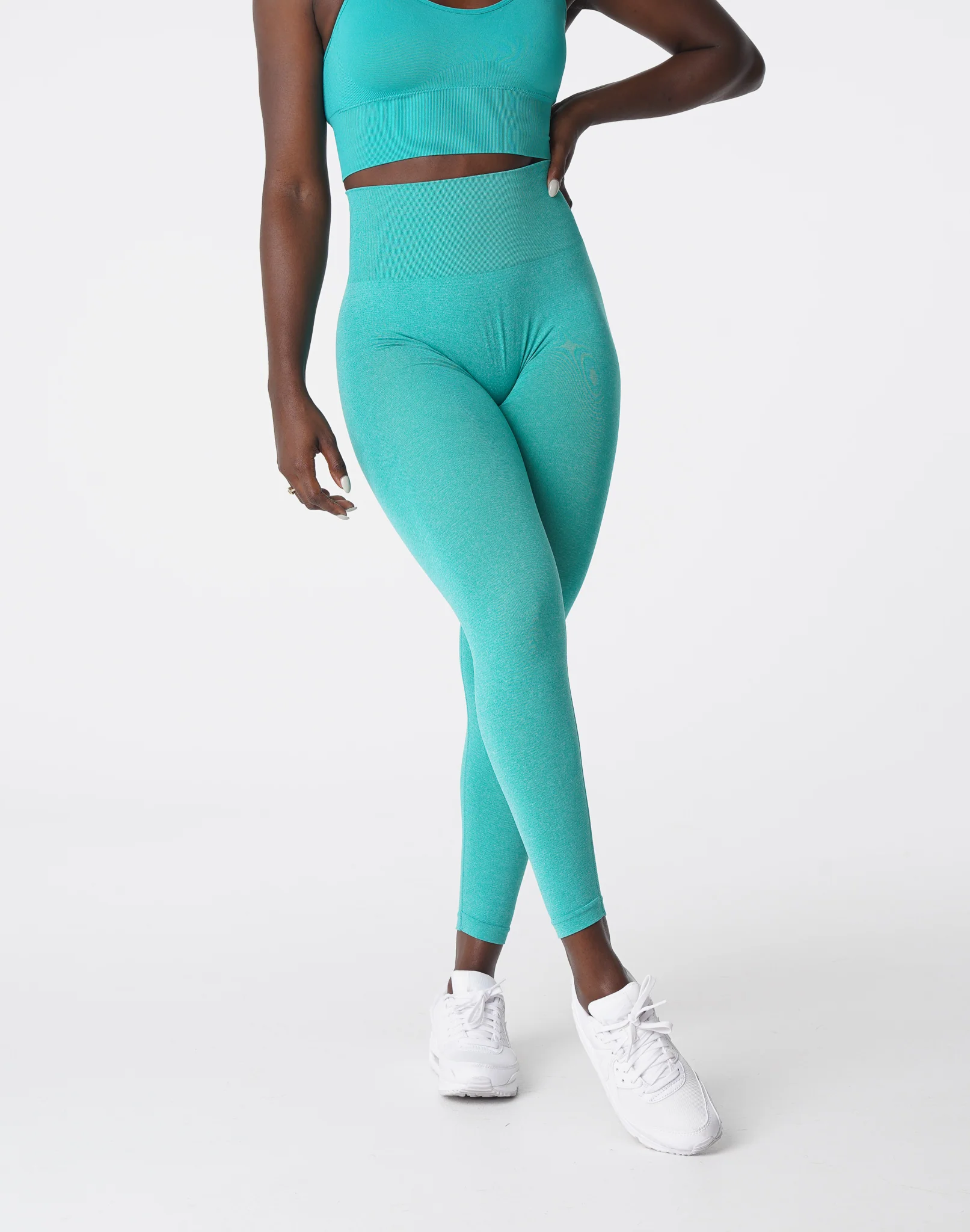 Turquoise Curve Seamless Leggings - Image 3