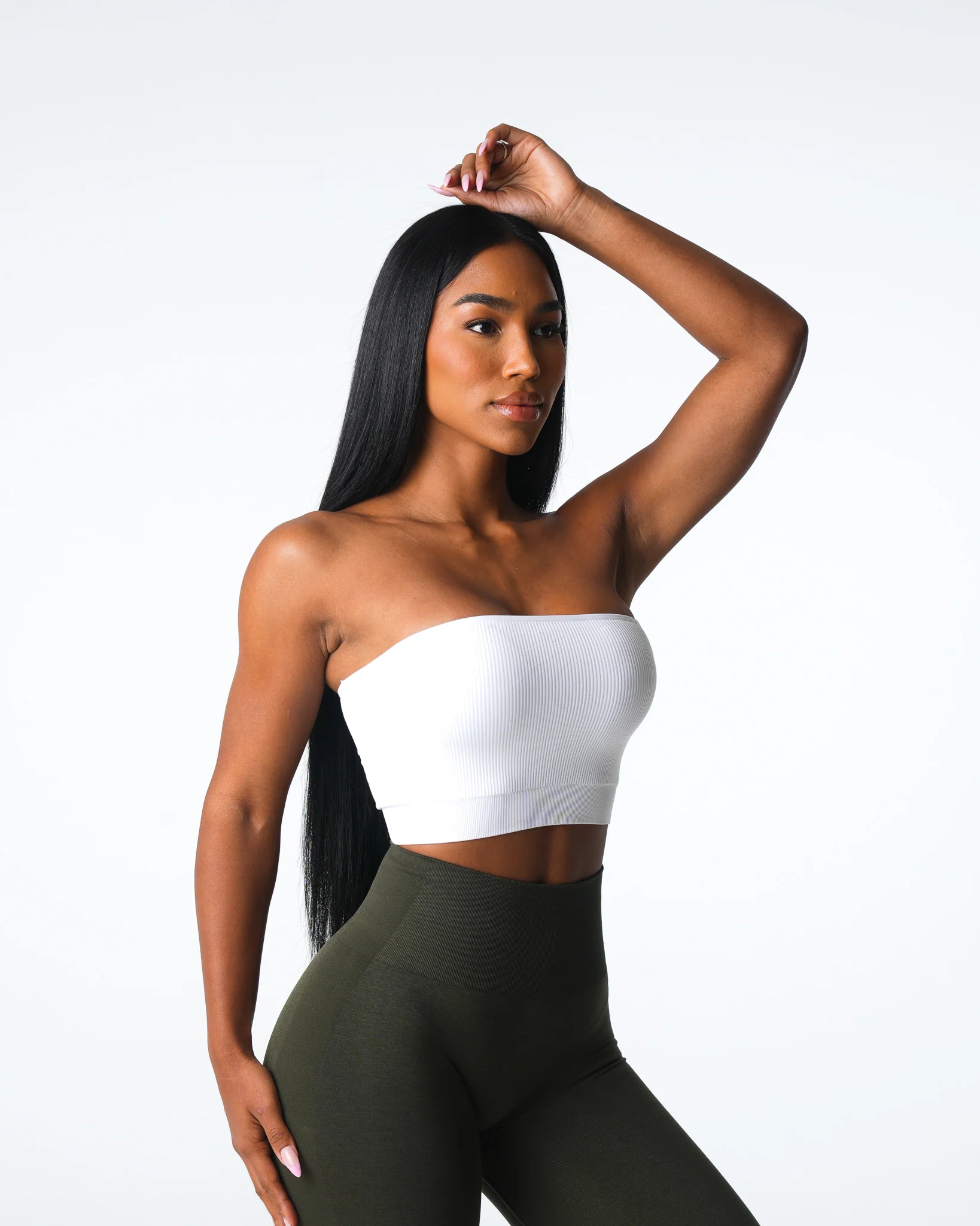 White Conquer Ribbed Seamless Bra - Image 3