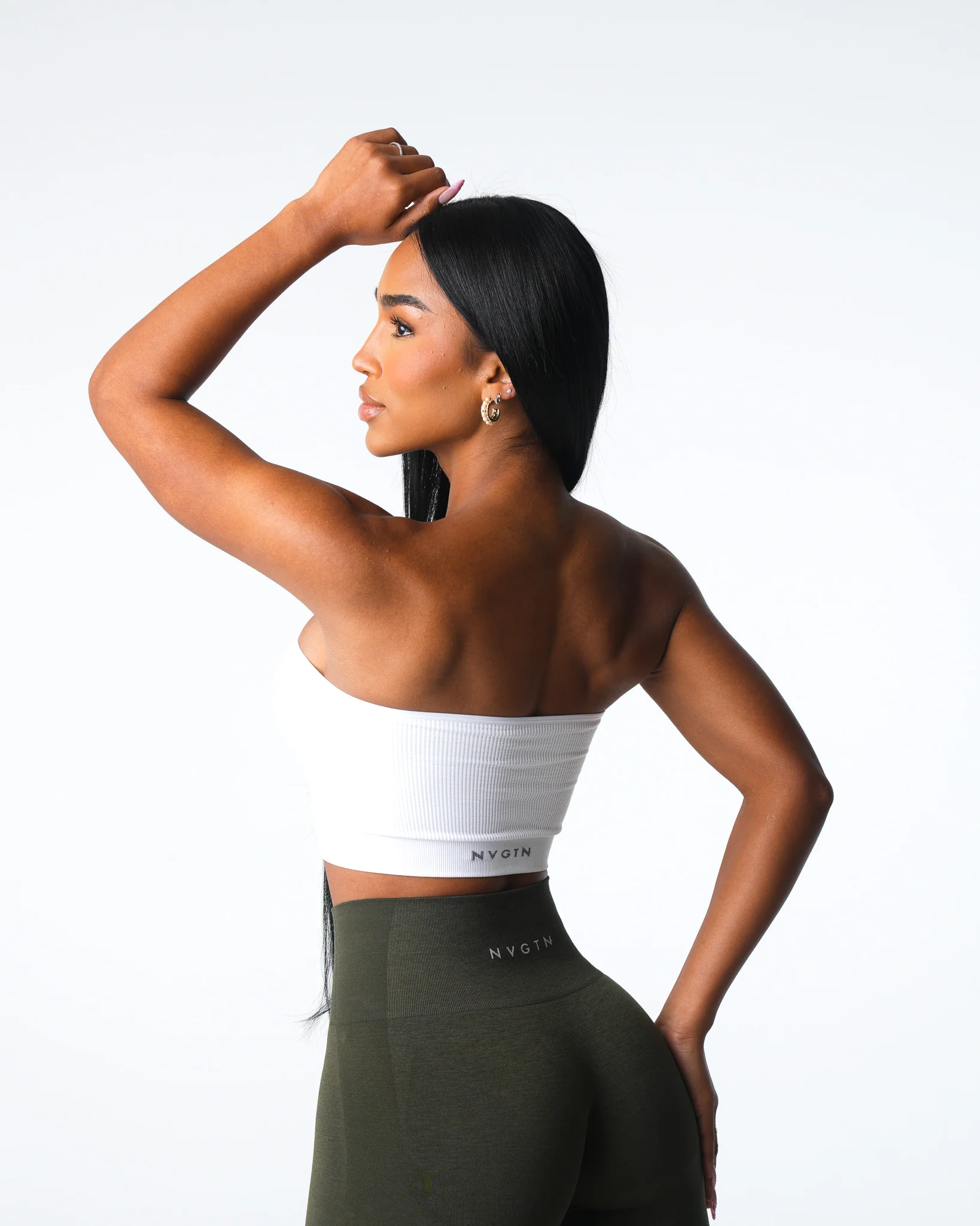 White Conquer Ribbed Seamless Bra - Image 4