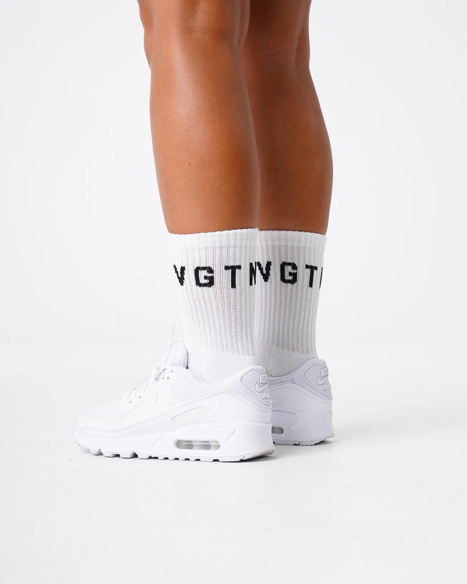 White NVGTN Crew Socks - Image 4